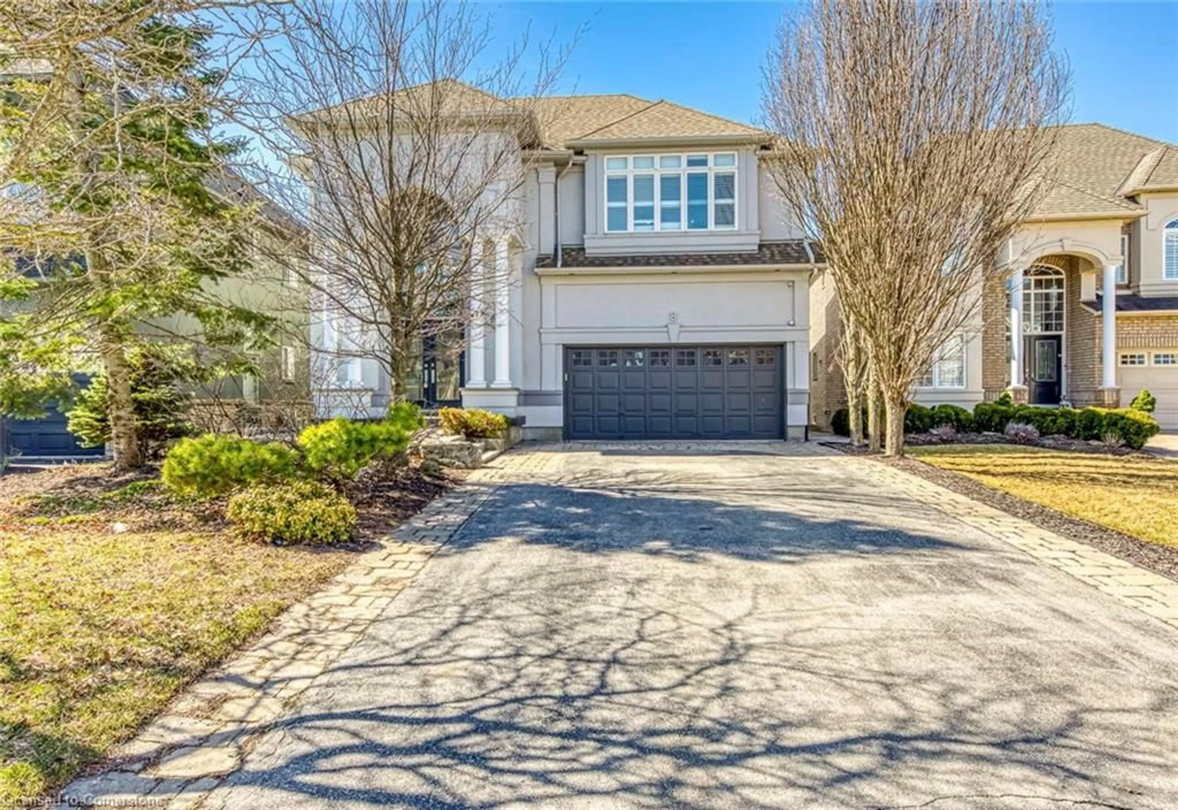 Home with brick exterior material, street for 8 Hackamore Crt, Ancaster Ontario L9K 1N7