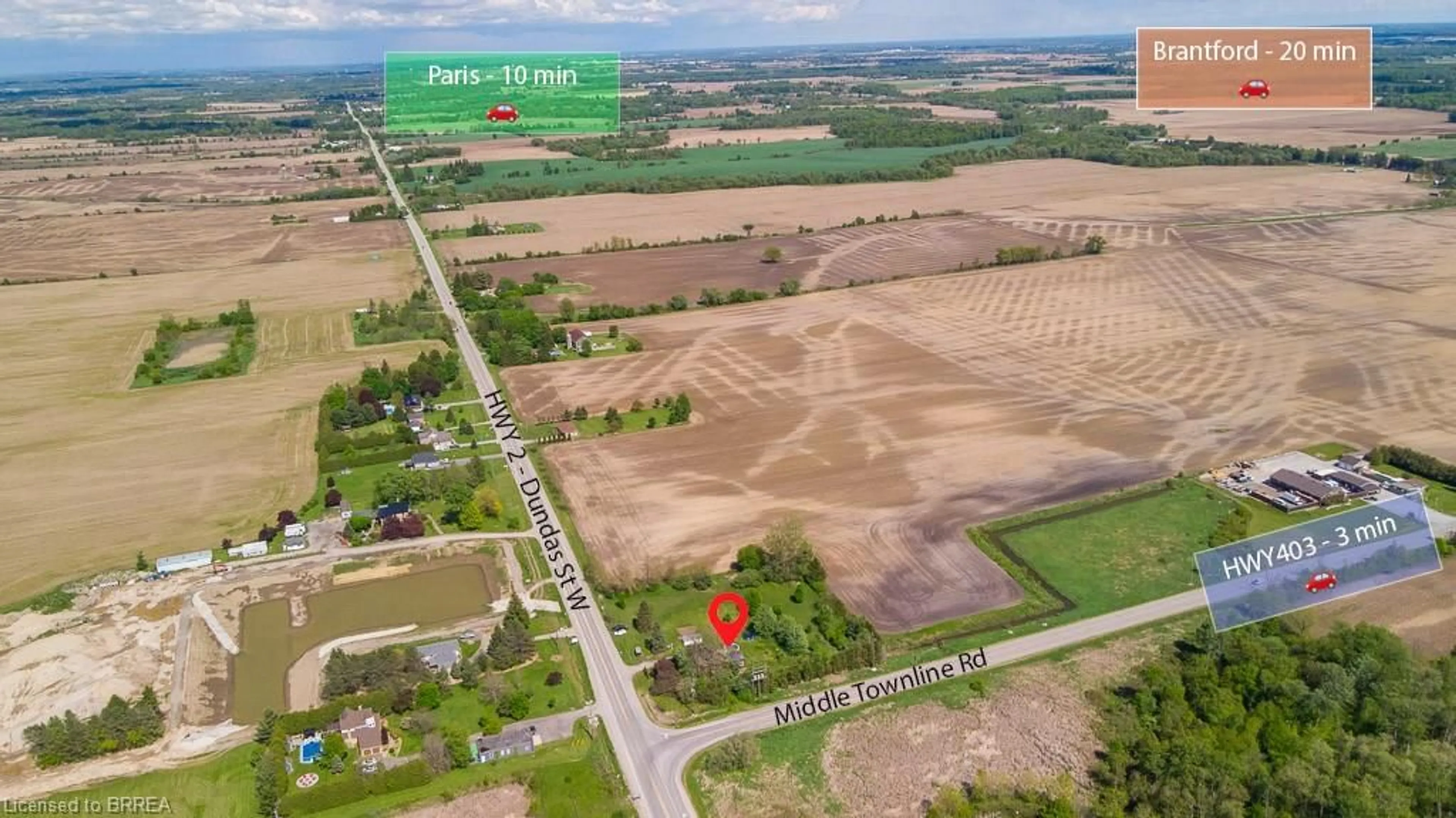 A pic from outside/outdoor area/front of a property/back of a property/a pic from drone, street for 239 Hwy 2, Princeton Ontario N0J 1V0