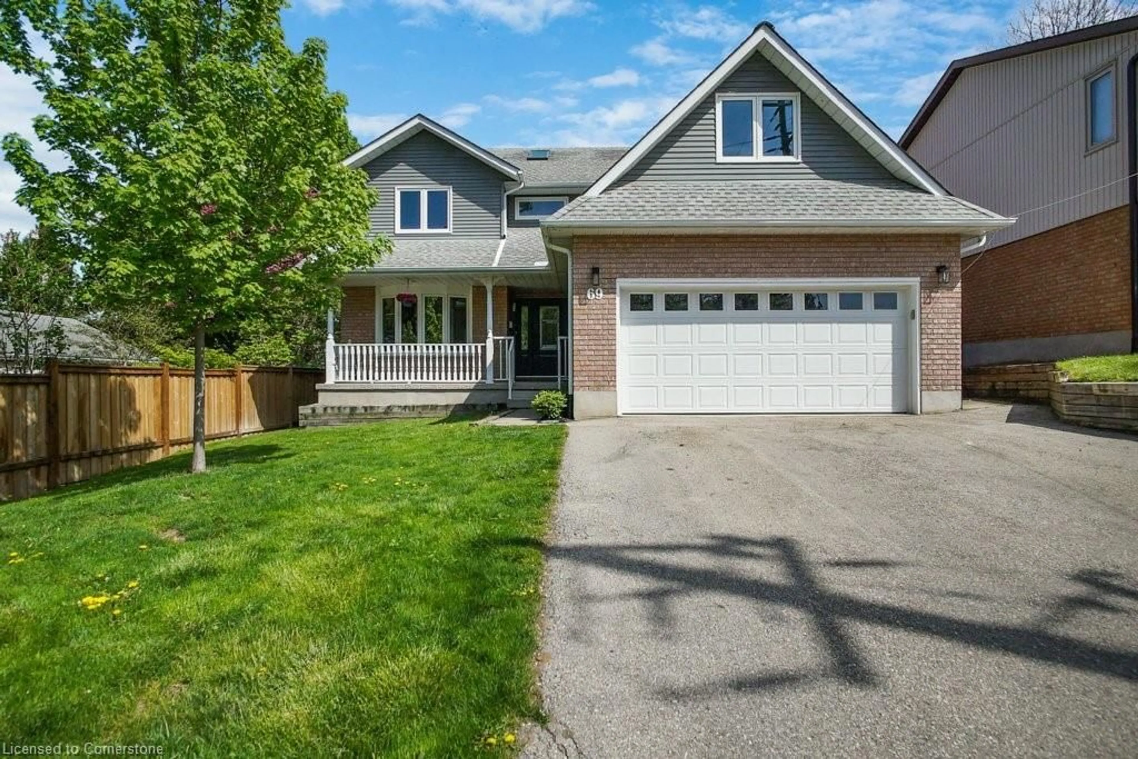 Home with vinyl exterior material, street for 69 Mulberry Dr, Cambridge Ontario N3C 3S9