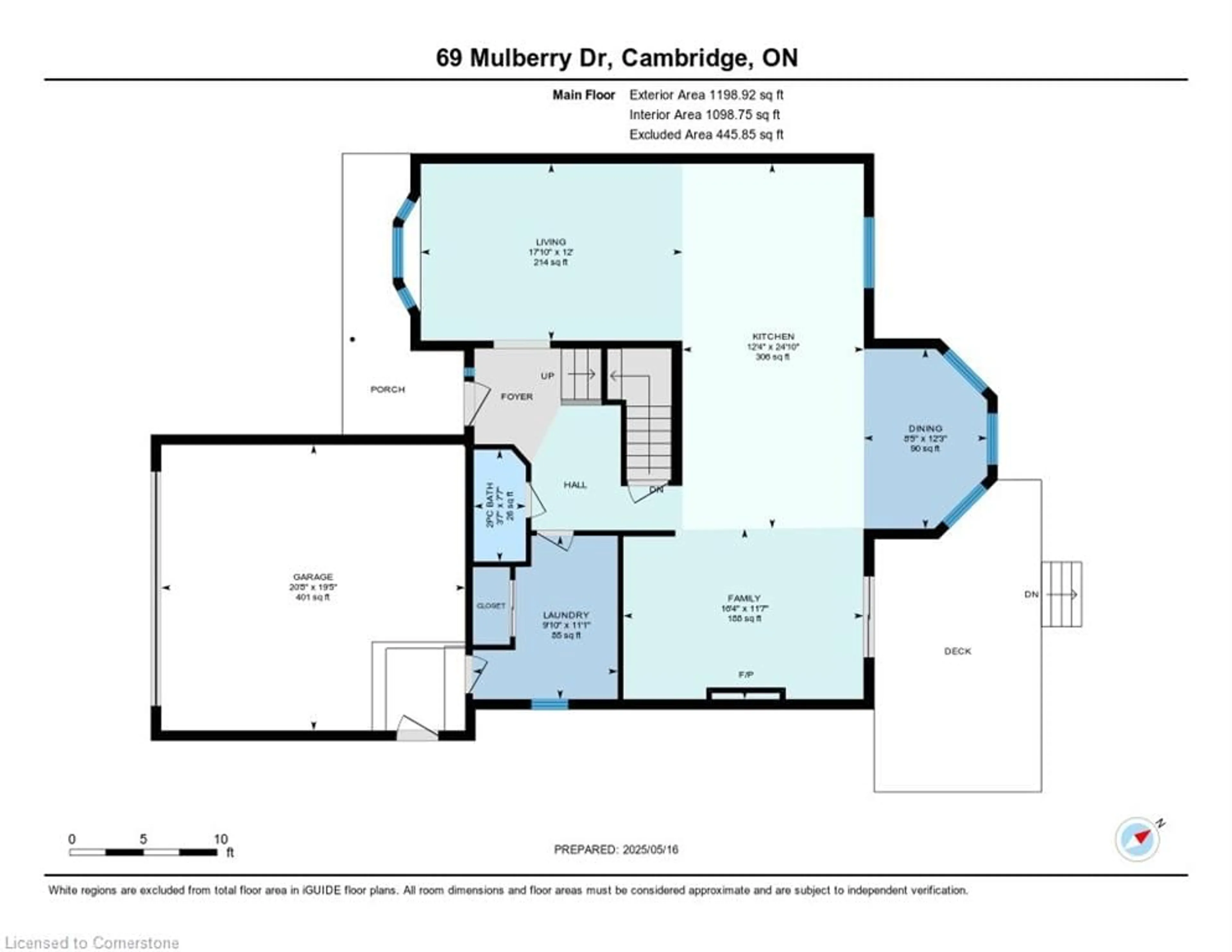 Floor plan for 69 Mulberry Dr, Cambridge Ontario N3C 3S9