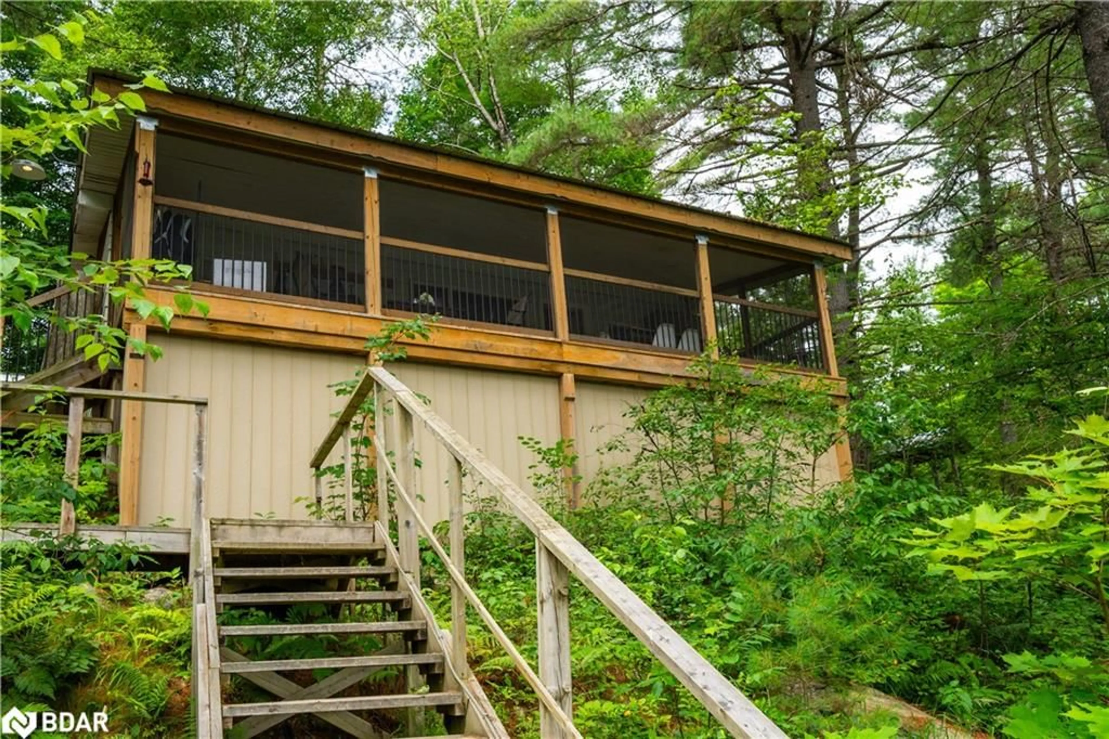Patio, forest/trees view for 1370 Ranger Bay Rd, Loring Ontario P0H 1S0