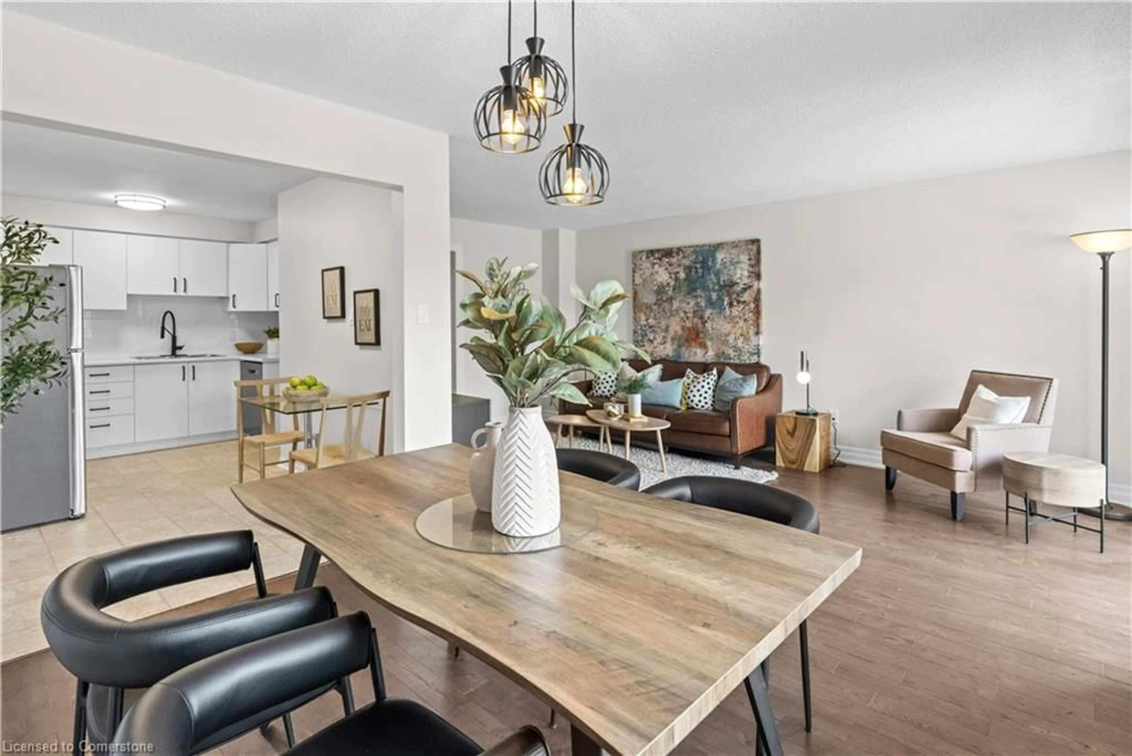 Dining room, wood/laminate floor for 4197 Longmoor Dr #1, Burlington Ontario L7L 5J9