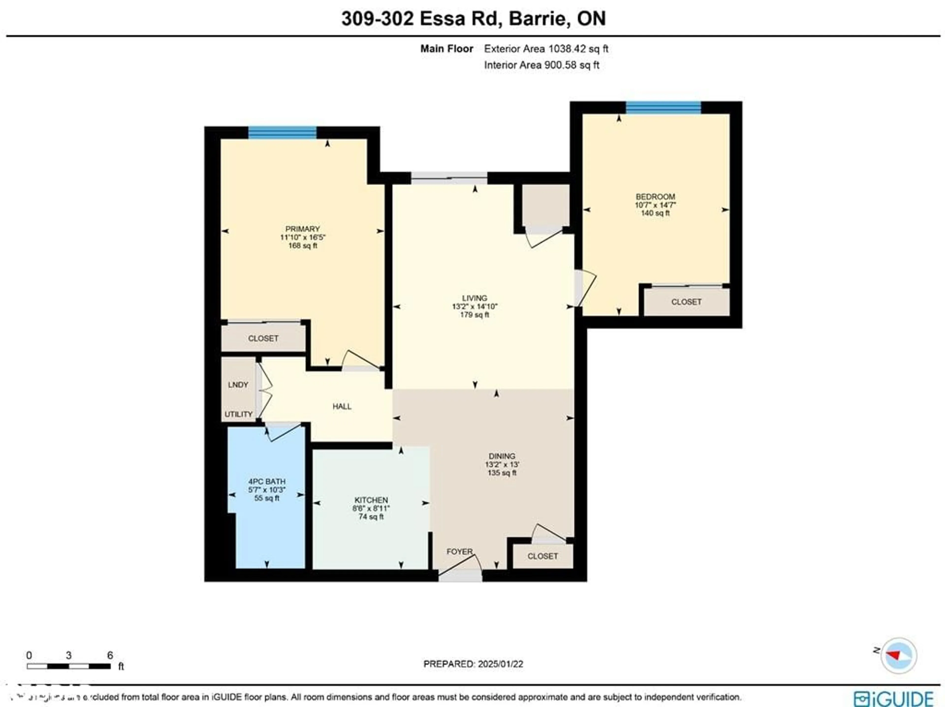 Floor plan for 302 Essa Road Rd #309, Barrie Ontario L9J 0H3