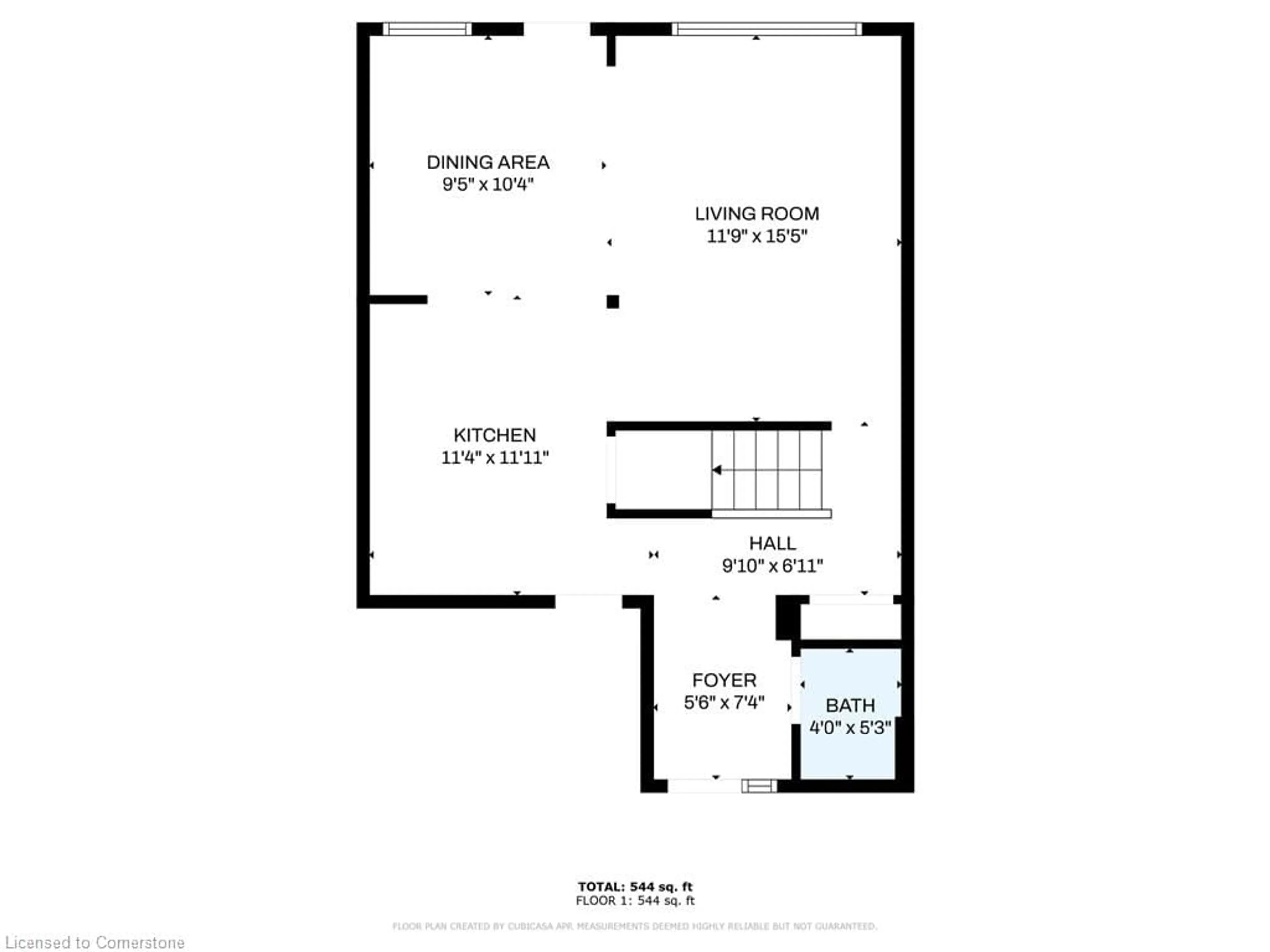 Floor plan for 100 Saint Andrews Crt #5, Hamilton Ontario L8K 6H2