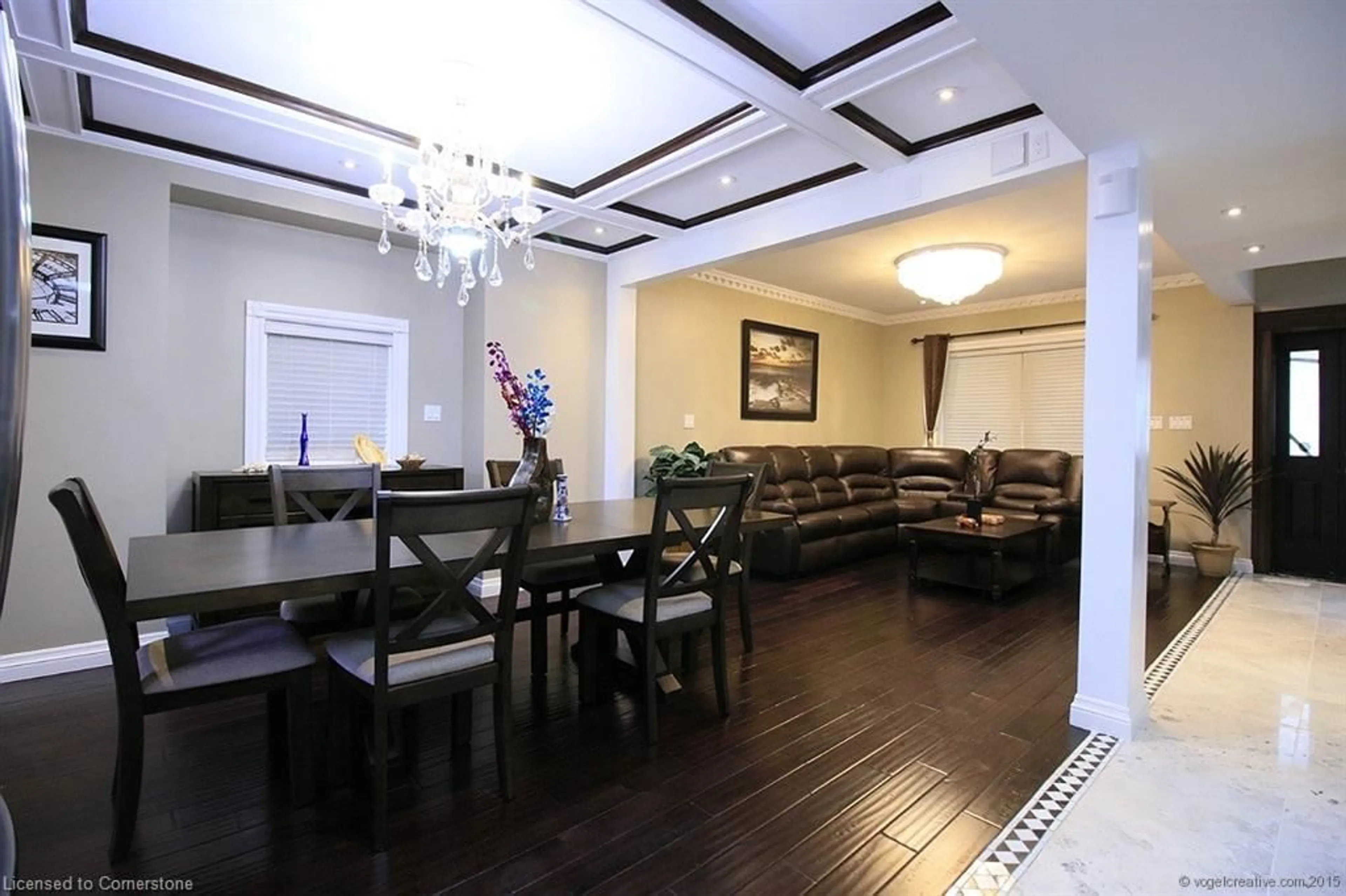 Dining room, wood/laminate floor for 71 Paisley Ave, Hamilton Ontario L8S 4H1