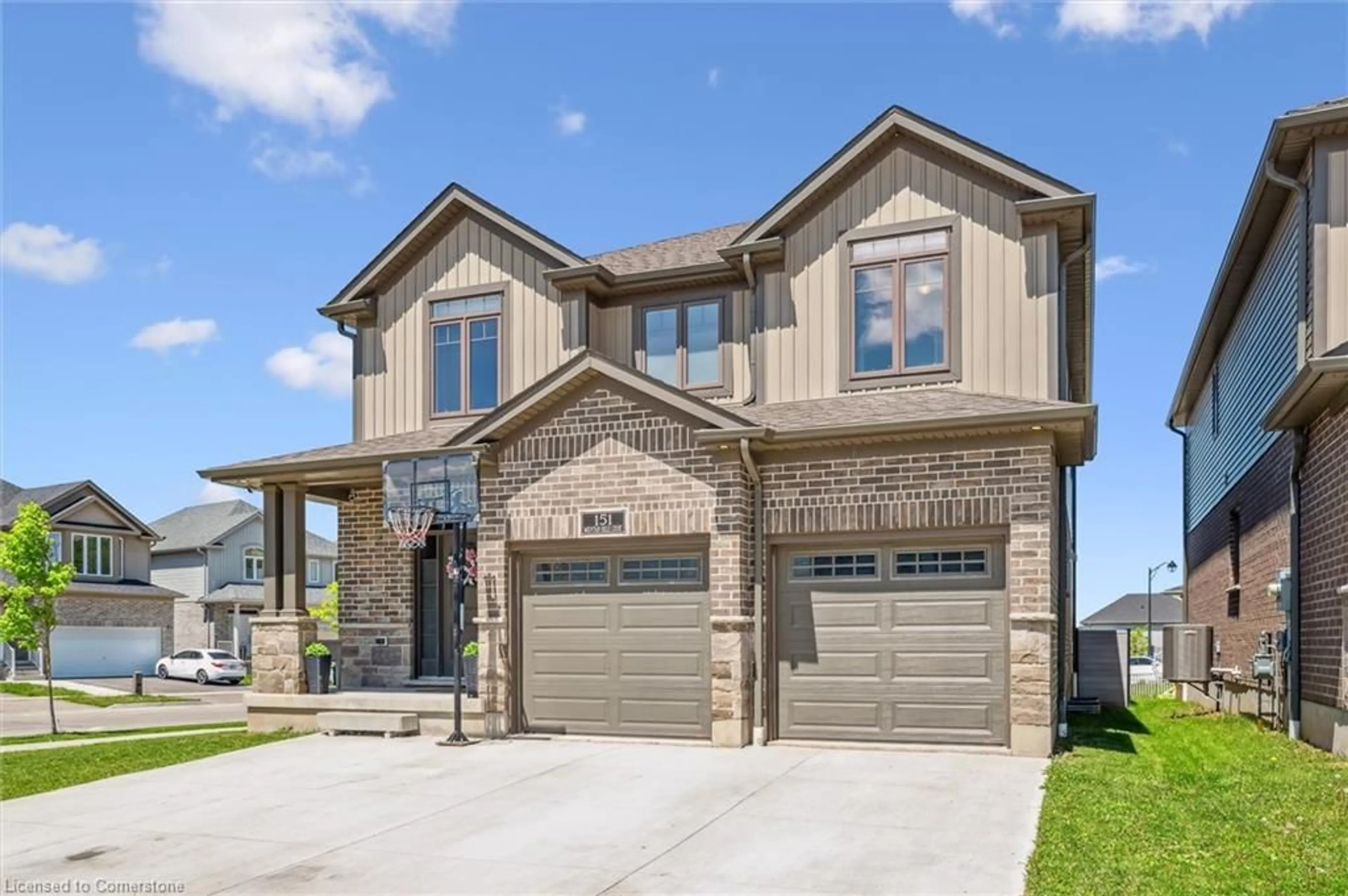 Home with brick exterior material, street for 151 Mountain Holly Crt, Waterloo Ontario N2V 0E1