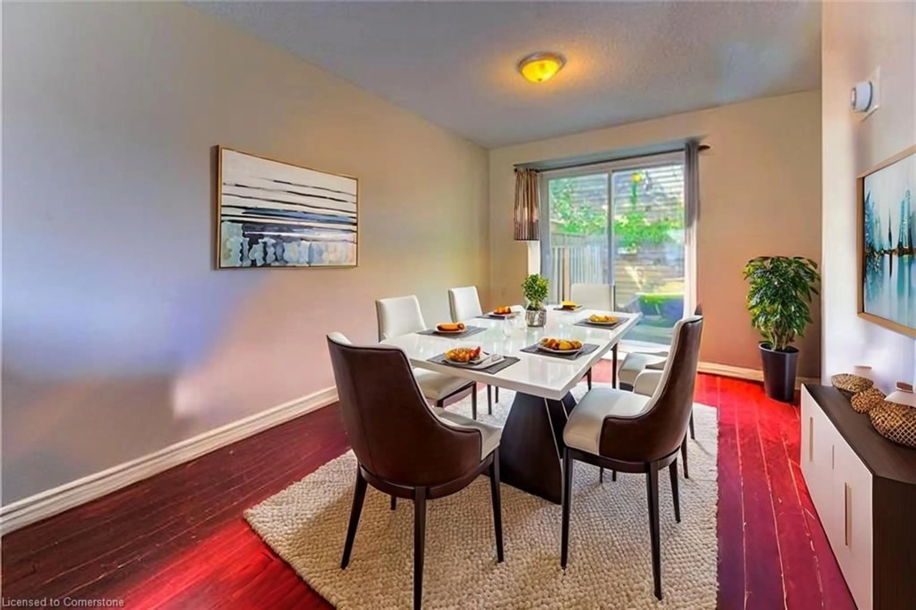 Dining room, wood/laminate floor for 648 Doon Village Rd #9, Kitchener Ontario N2P 1A2