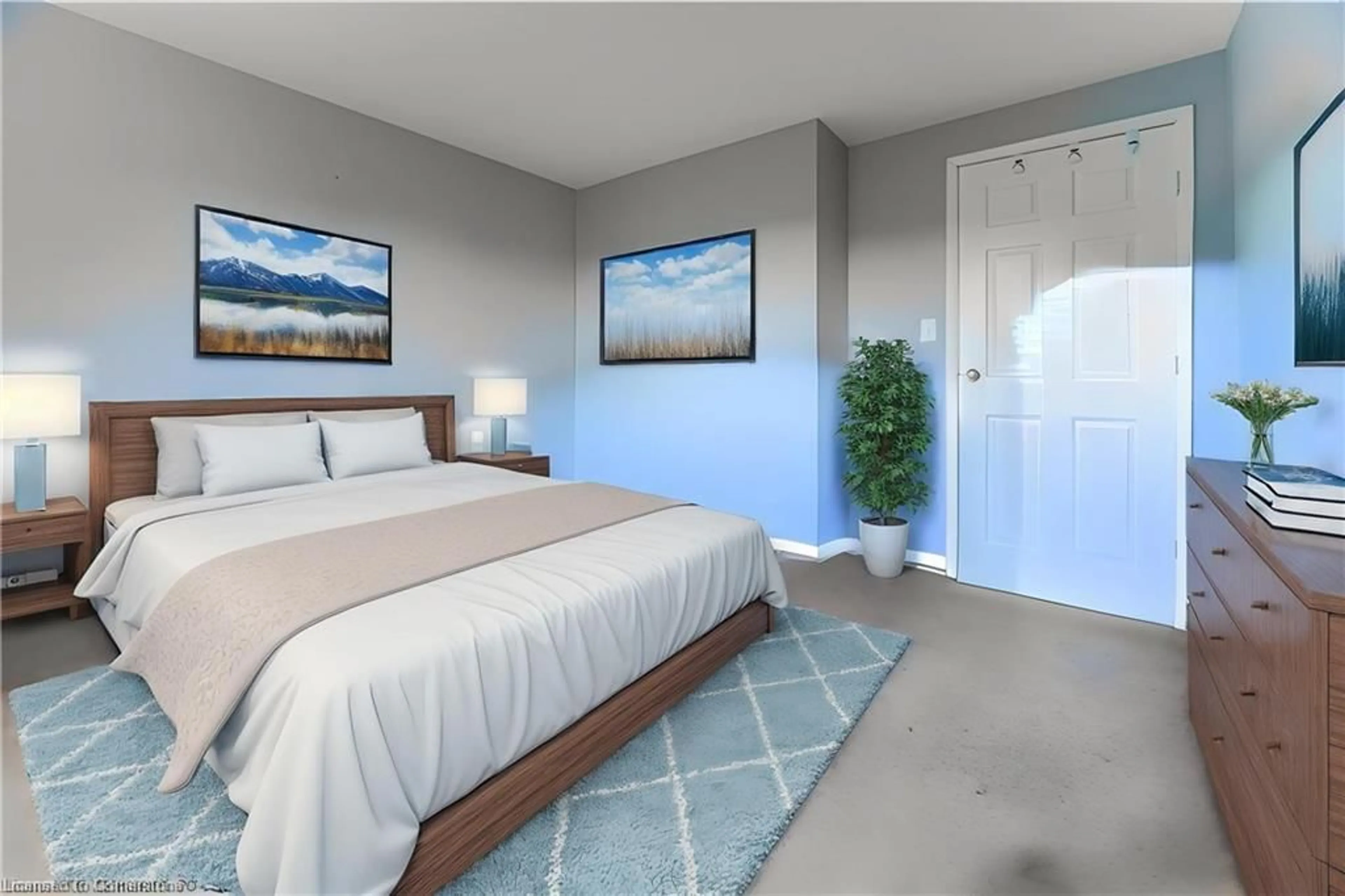 Bedroom with bed, unknown for 648 Doon Village Rd #9, Kitchener Ontario N2P 1A2