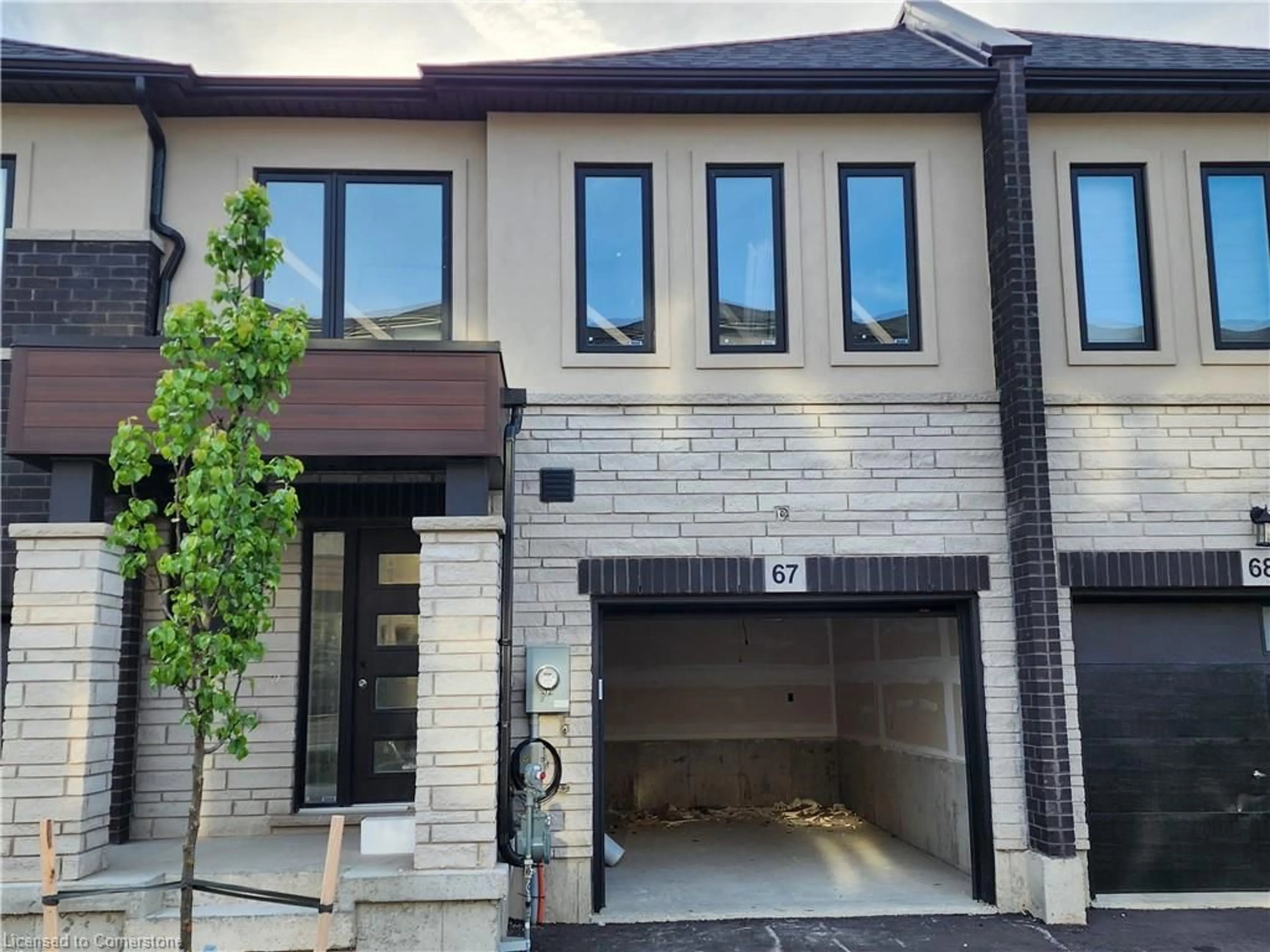 Home with brick exterior material, street for 155 Equestrian Way #67, Cambridge Ontario N3E 0E8