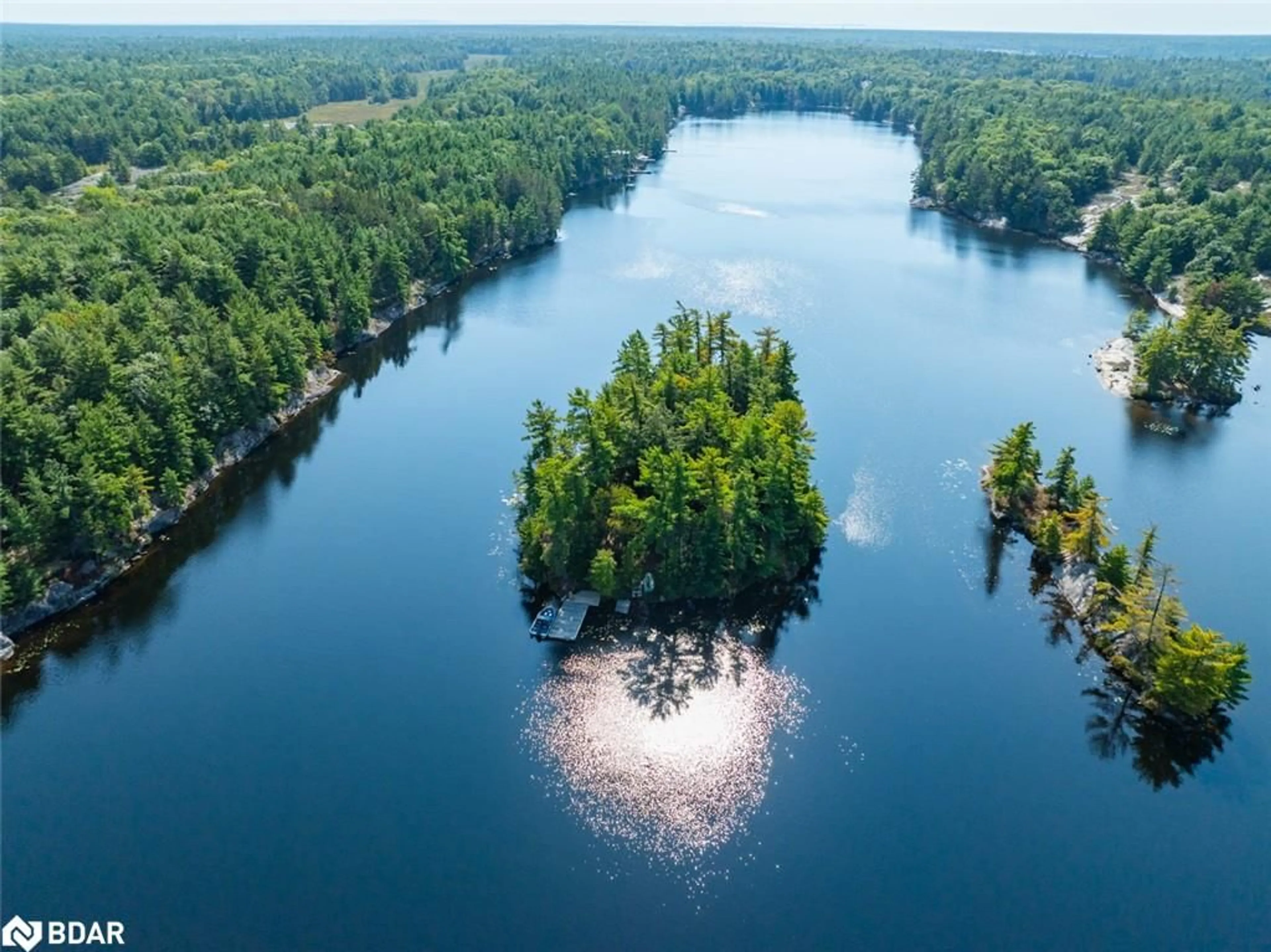 A pic from outside/outdoor area/front of a property/back of a property/a pic from drone, water/lake/river/ocean view for 431 Healey Lake Water Dr, The Archipelago Ontario P0G 1G0