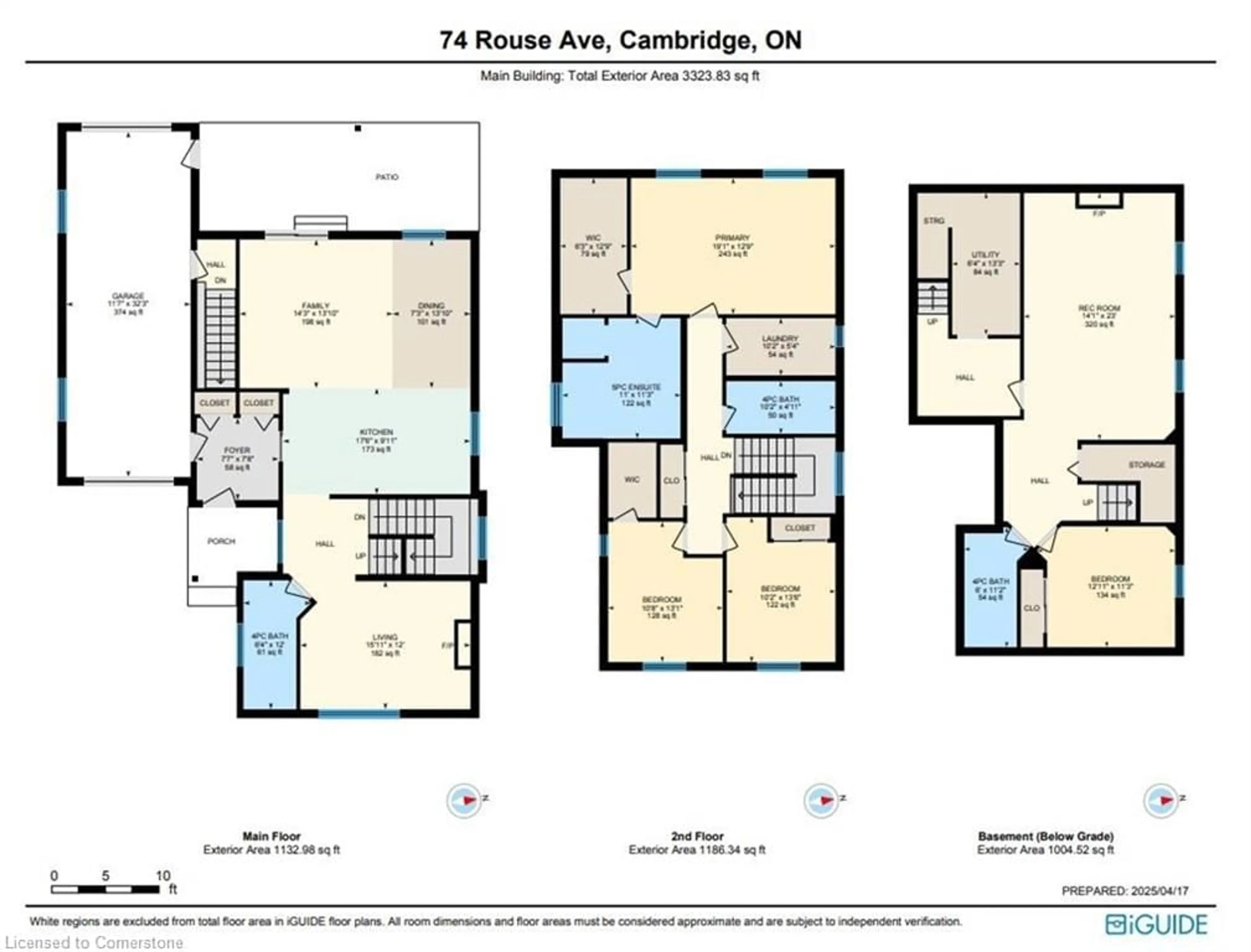 Floor plan for 74 Rouse Ave, Cambridge Ontario N1R 4M8