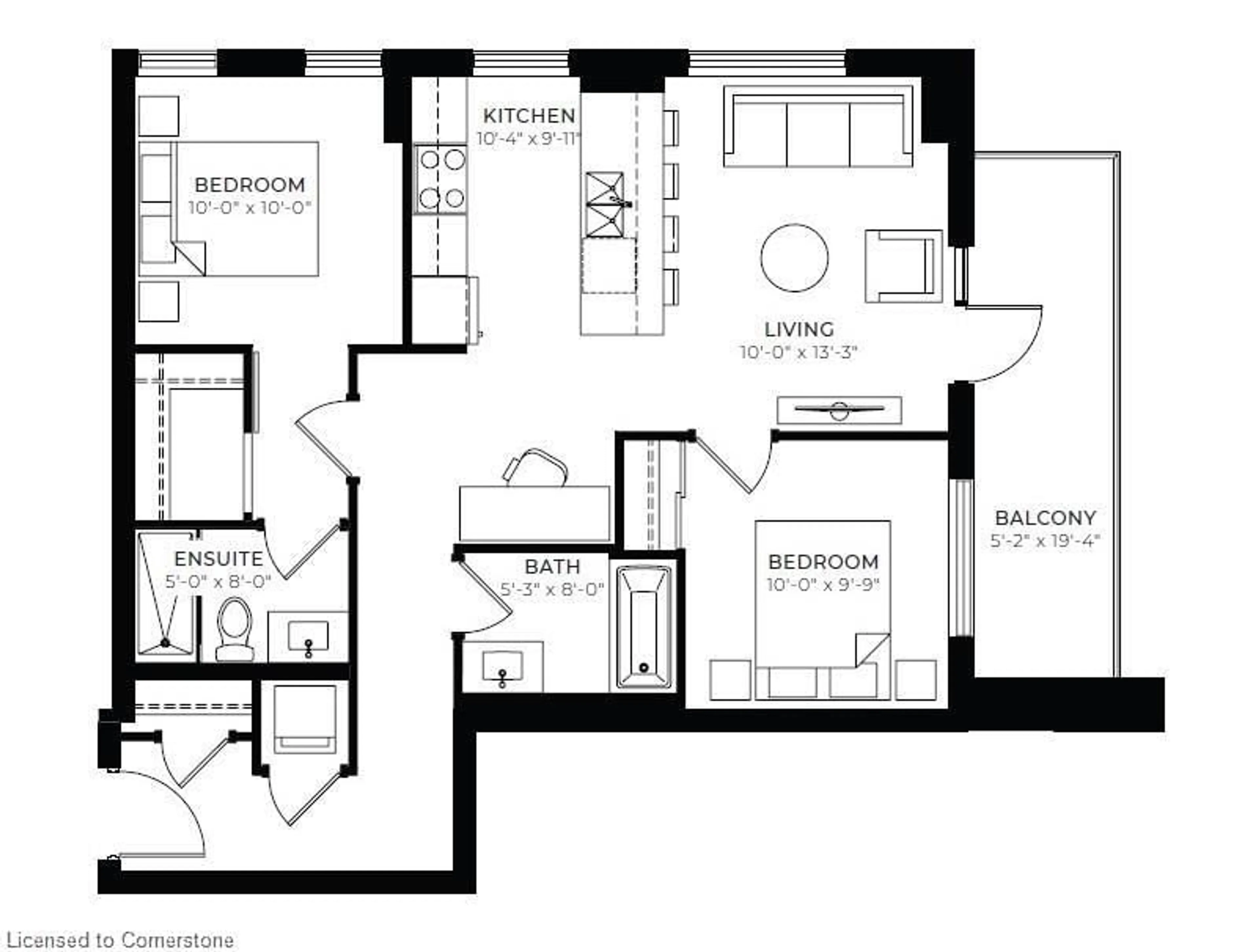 Floor plan for 108 Garment St #1102, Kitchener Ontario N2G 0E2