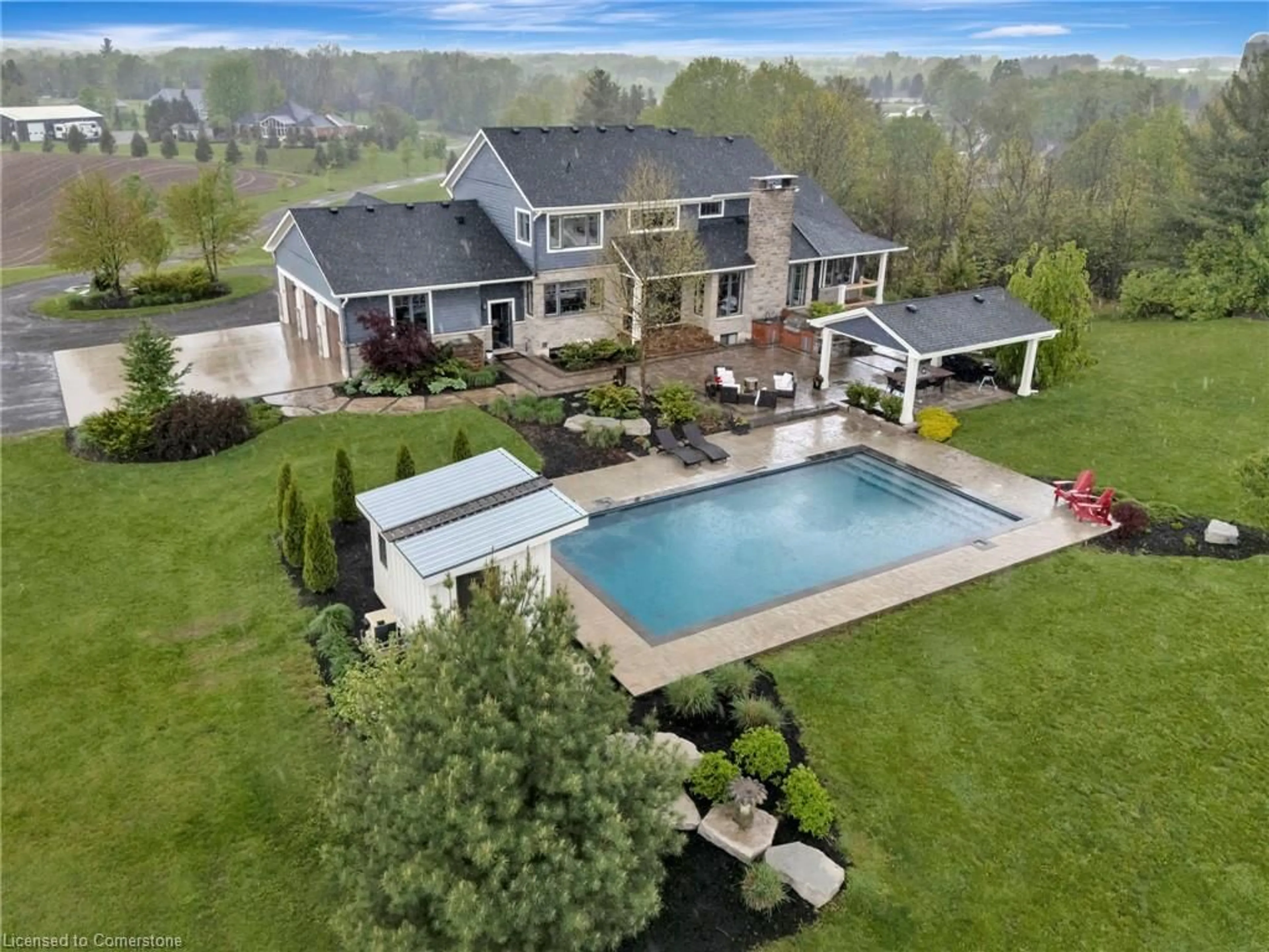 A pic from outside/outdoor area/front of a property/back of a property/a pic from drone, water/lake/river/ocean view for 274 German School Rd, Brantford Ontario N3L 3E1