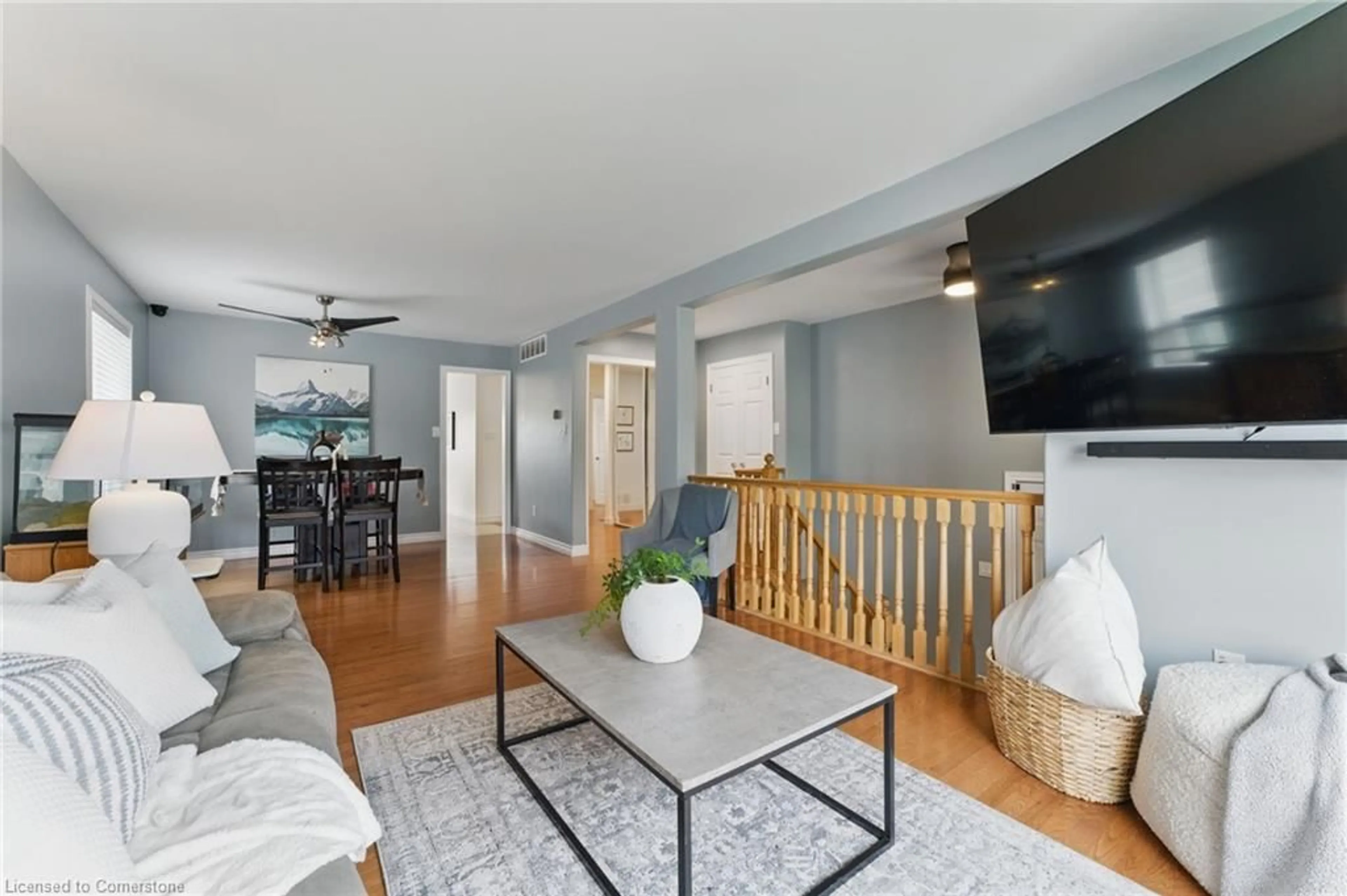 Living room with furniture, wood/laminate floor for 120 Denstedt St, Listowel Ontario N4W 3W2