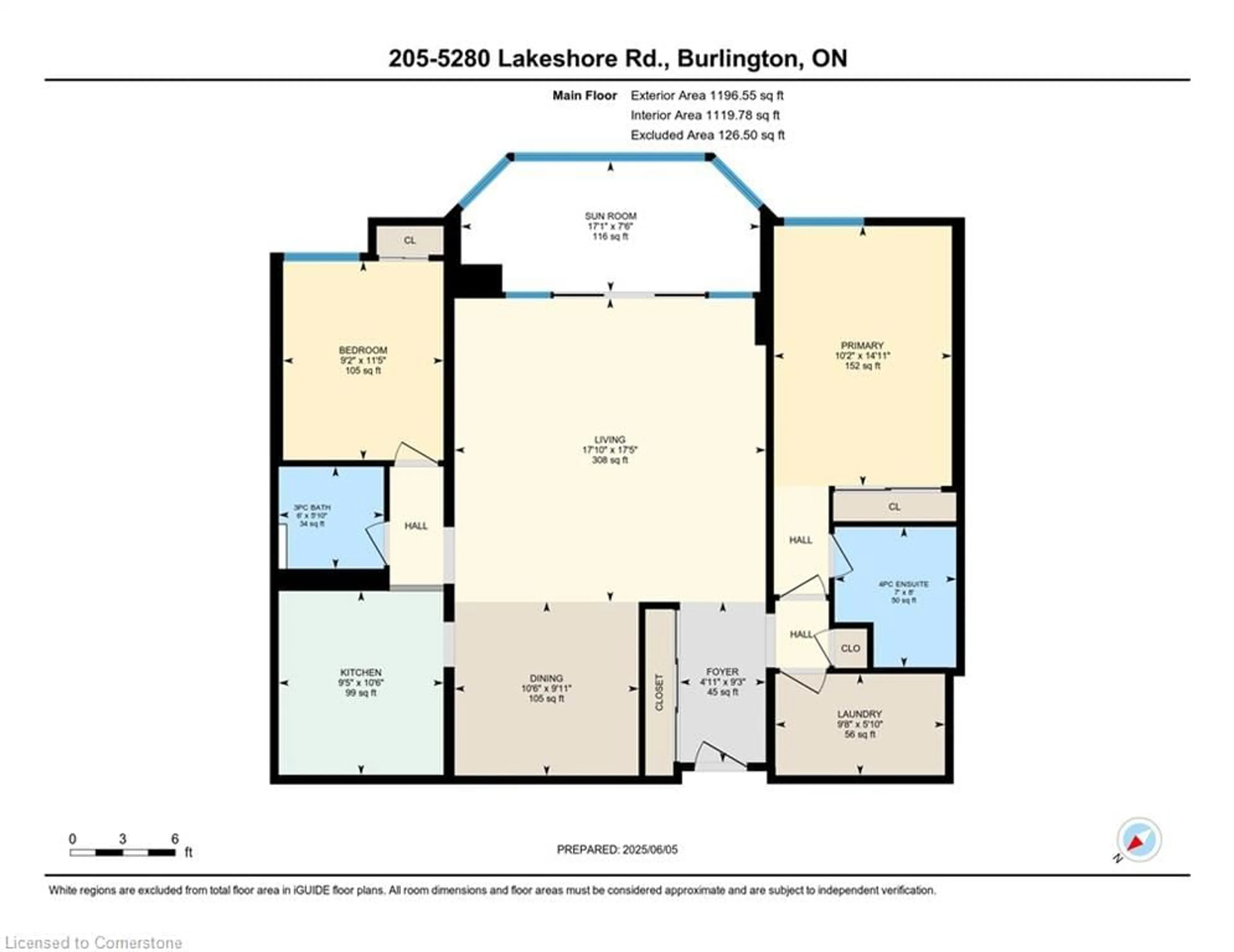Floor plan for 5280 Lakeshore Rd #205, Burlington Ontario L7L 5R1