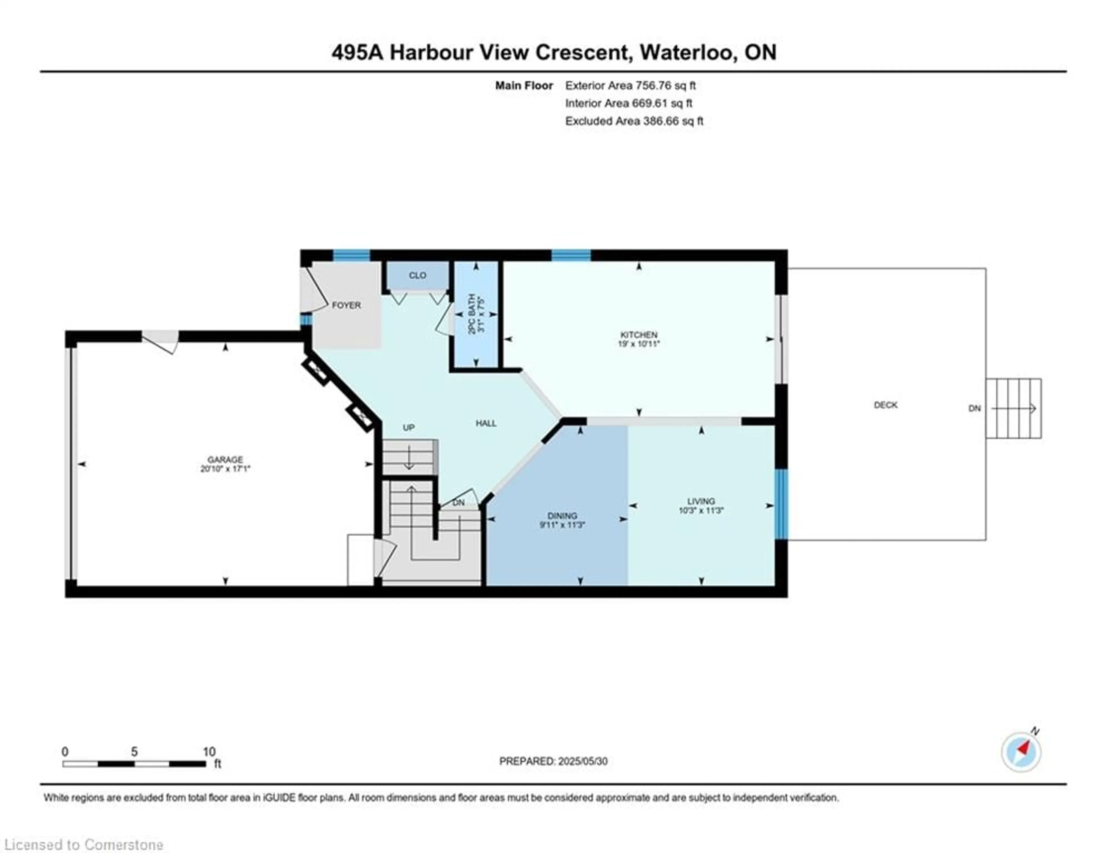 Floor plan for 495 Harbour View Cres #A, Waterloo Ontario N2K 4A1