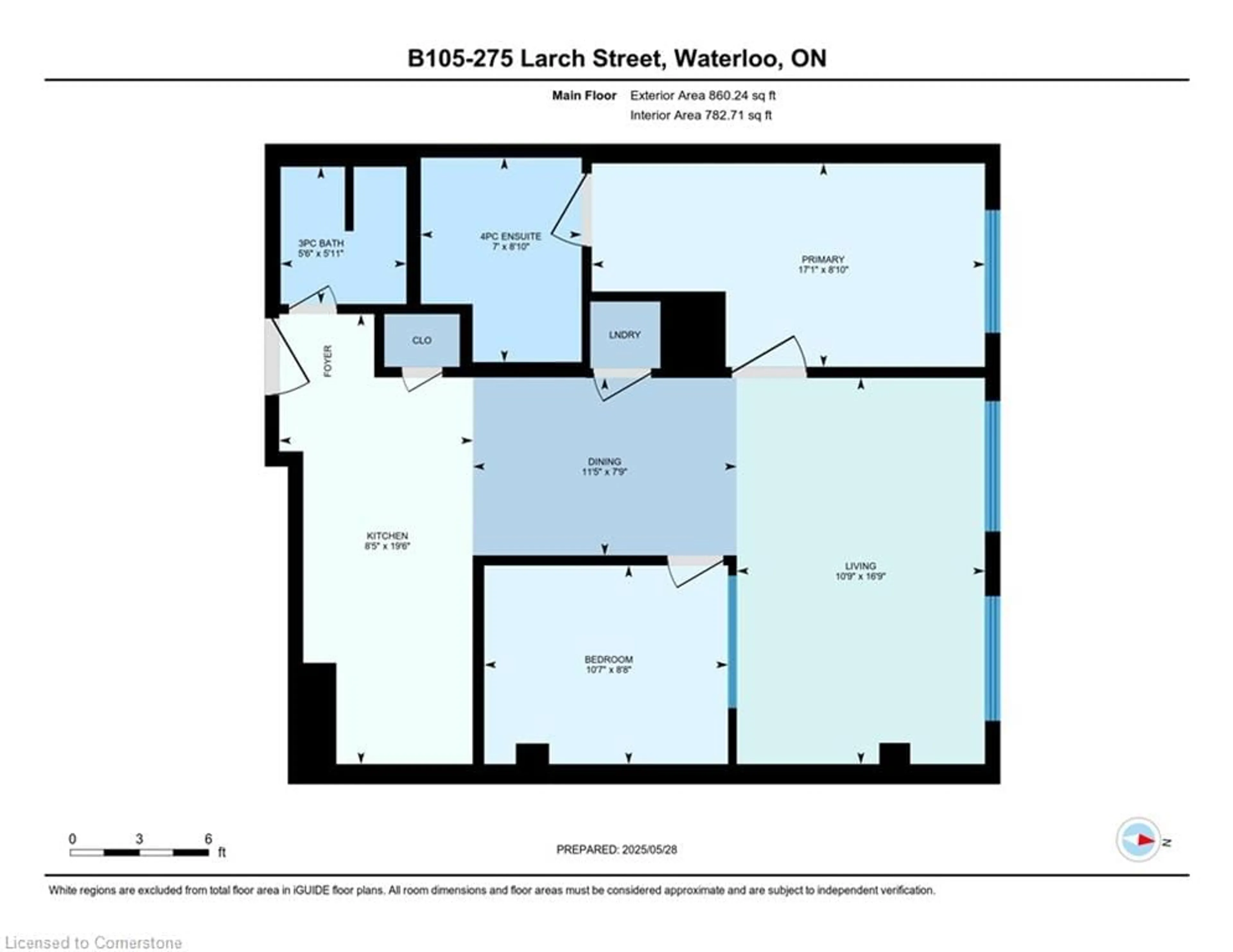 Floor plan for 275 Larch St #G105, Waterloo Ontario N2L 3R2