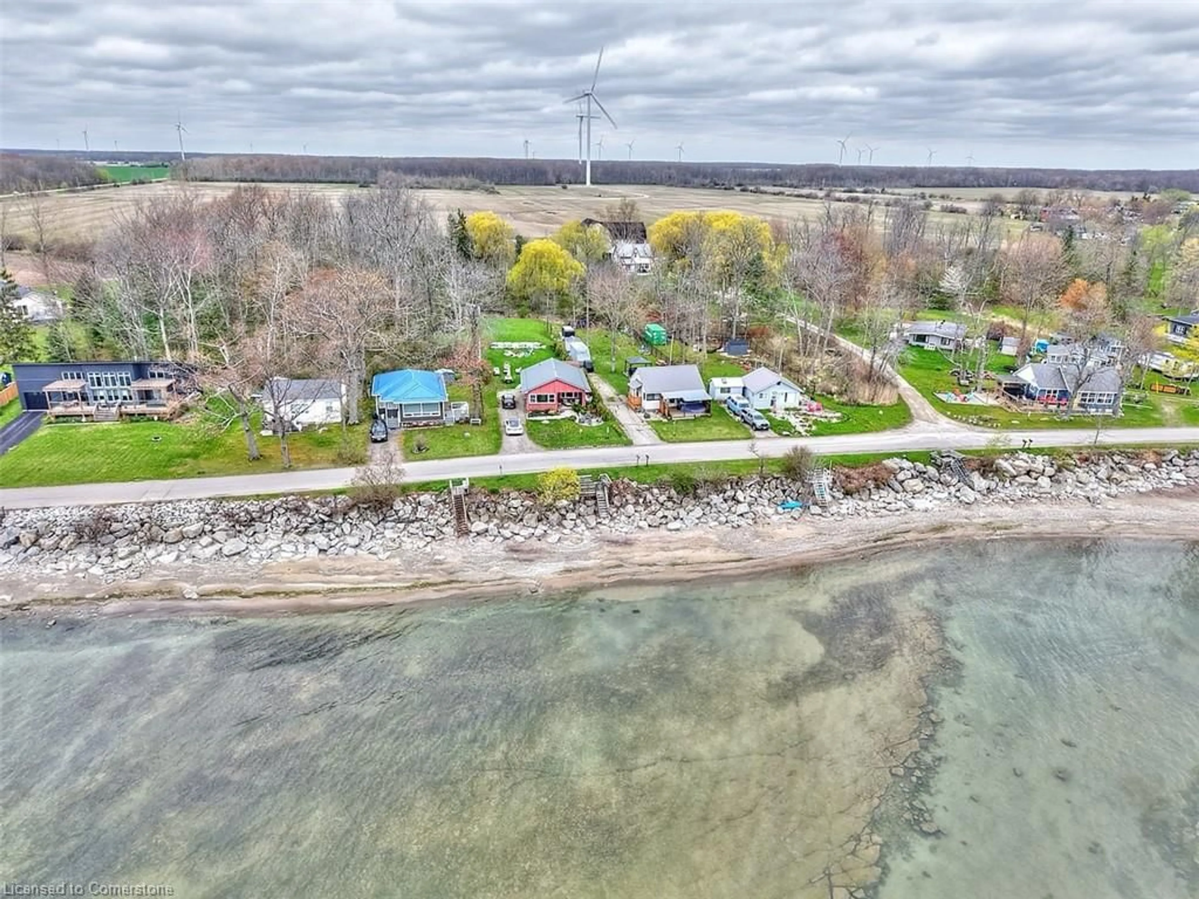 A pic from outside/outdoor area/front of a property/back of a property/a pic from drone, water/lake/river/ocean view for 2401 Lakeshore Rd, Haldimand County Ontario N1A 2W8
