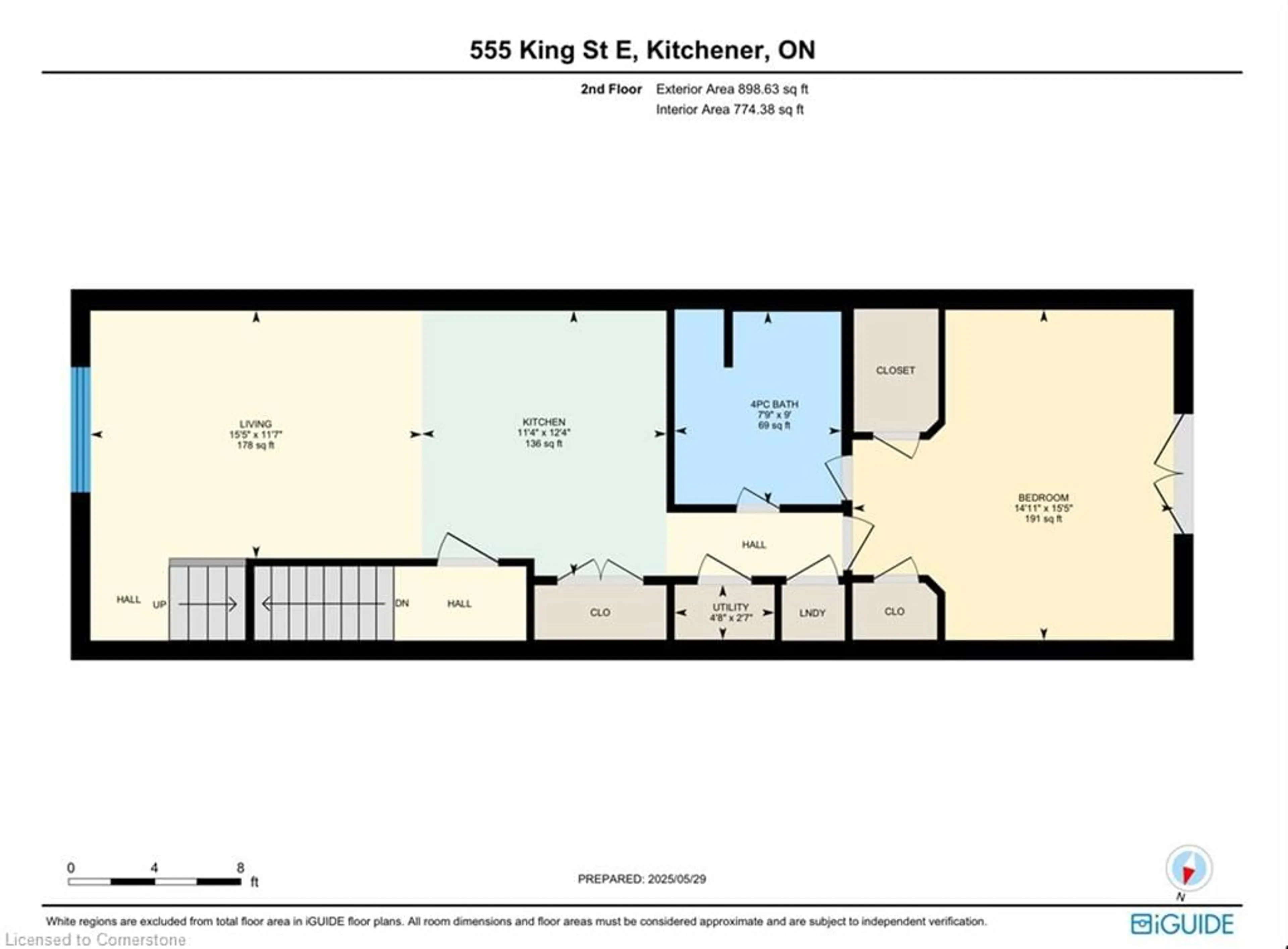 Floor plan for 555 King St #307, Kitchener Ontario N2G 2L9
