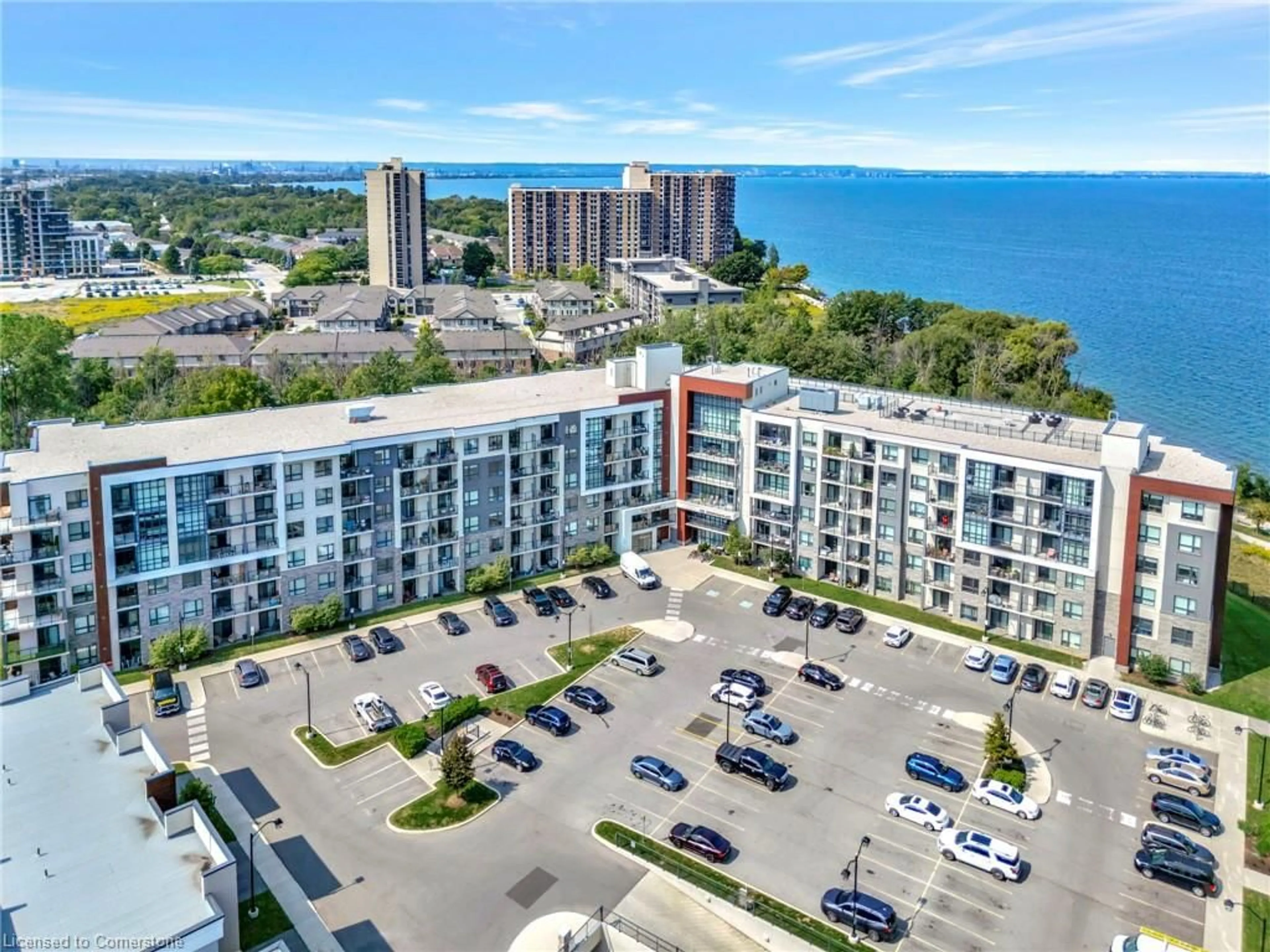 A pic from outside/outdoor area/front of a property/back of a property/a pic from drone, water/lake/river/ocean view for 125 Shoreview Pl #322, Stoney Creek Ontario L8E 0K3