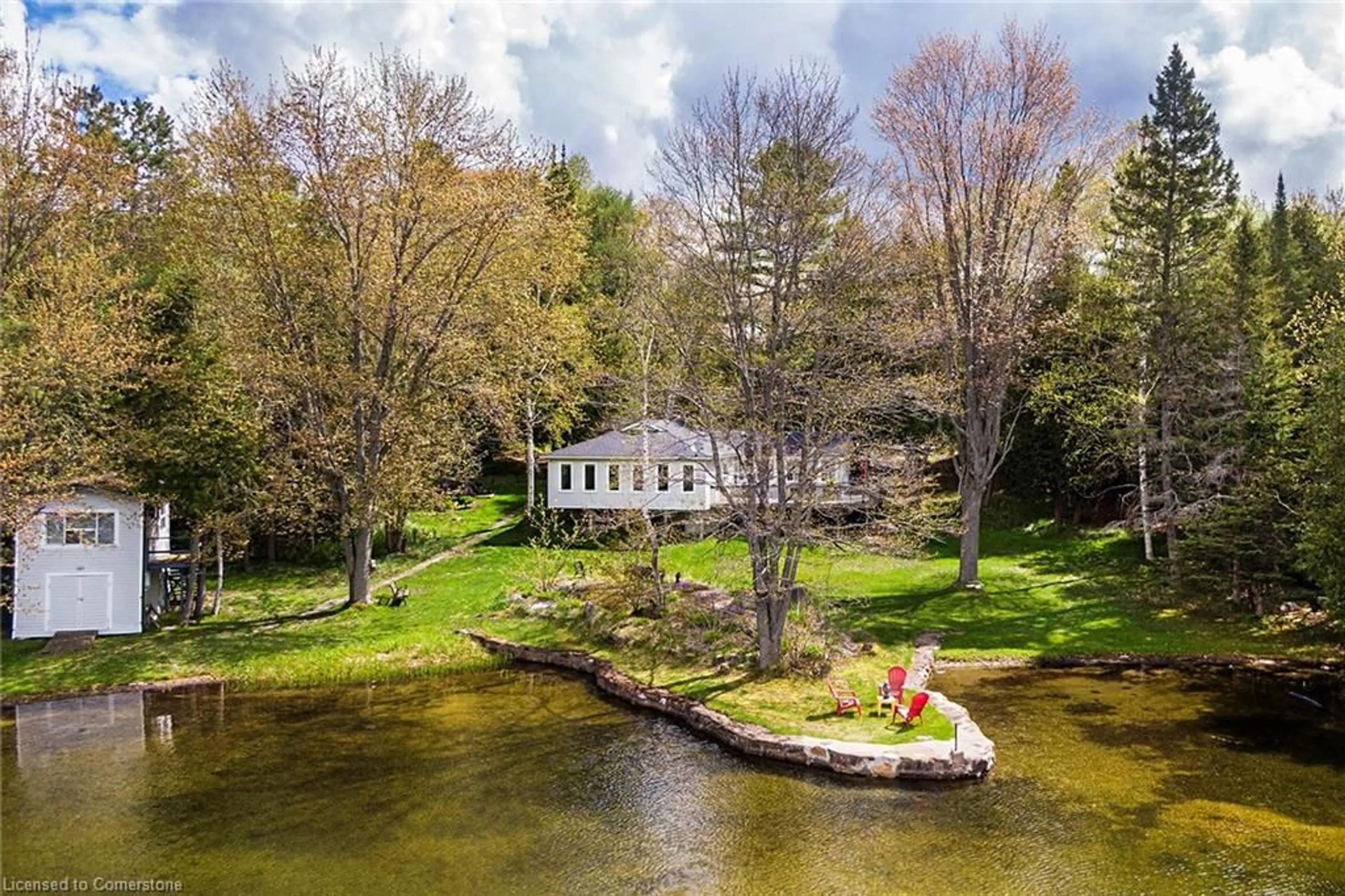 A pic from outside/outdoor area/front of a property/back of a property/a pic from drone, water/lake/river/ocean view for 1270 Wessell Rd, Haliburton Ontario K0M 2L1