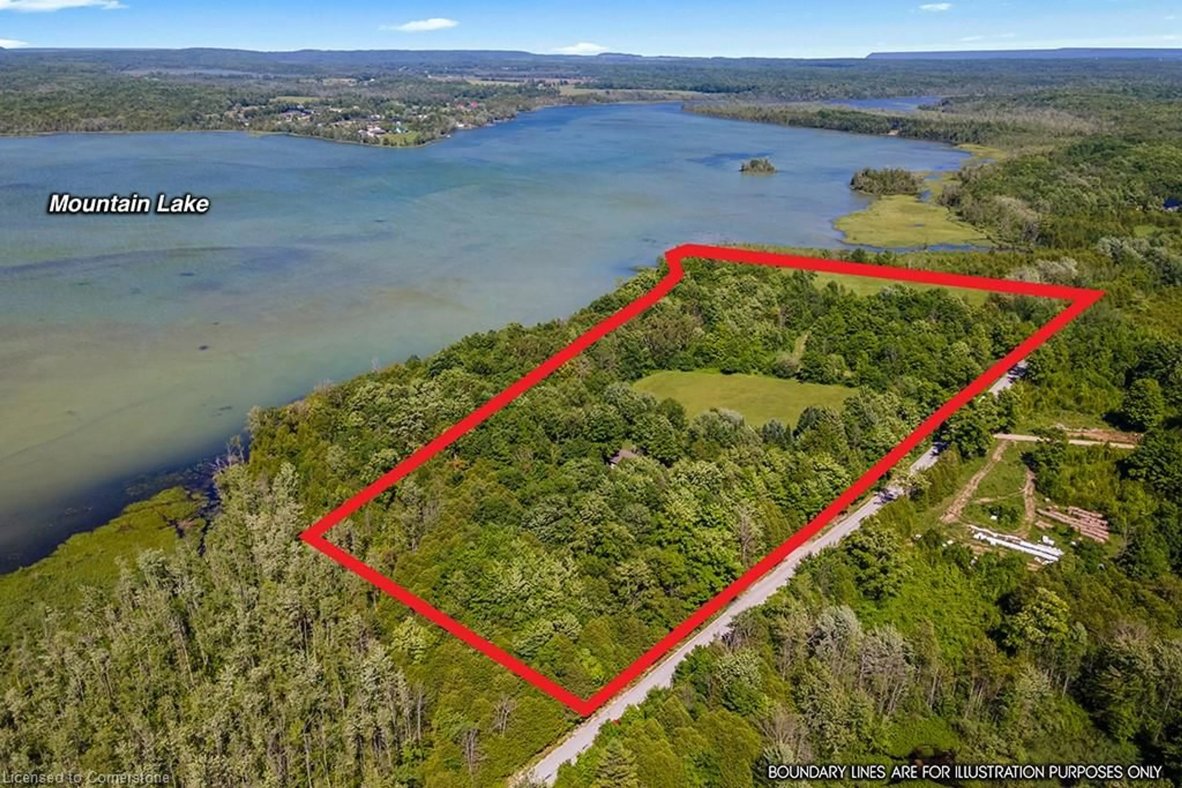 A pic from outside/outdoor area/front of a property/back of a property/a pic from drone, water/lake/river/ocean view for 382185 17 Conc, Georgian Bluffs Ontario N0H 2T0