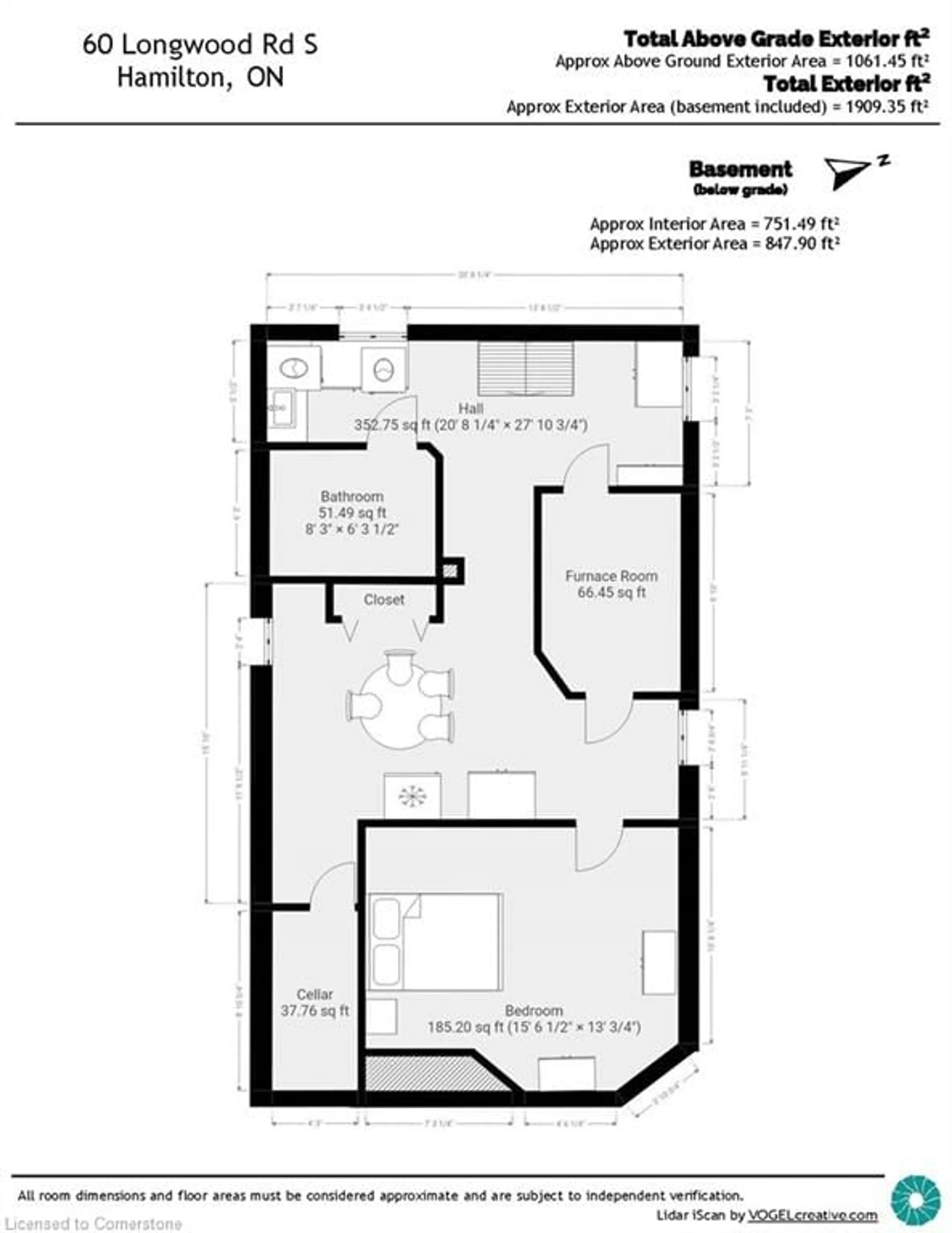 Floor plan for 60 Longwood Rd, Hamilton Ontario L8S 1S5