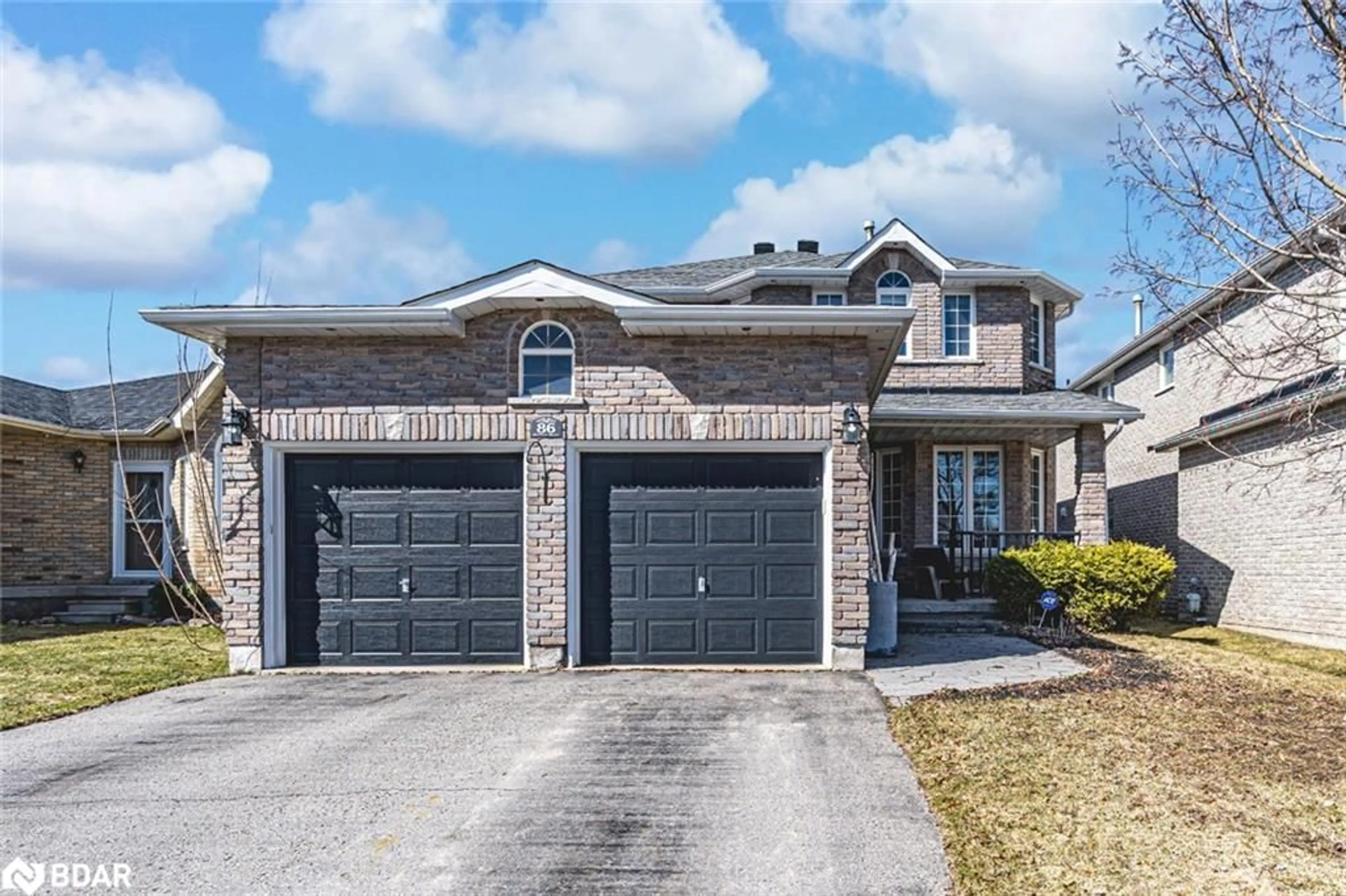 Home with brick exterior material, street for 86 Penvill Trail, Barrie Ontario L4N 5C5