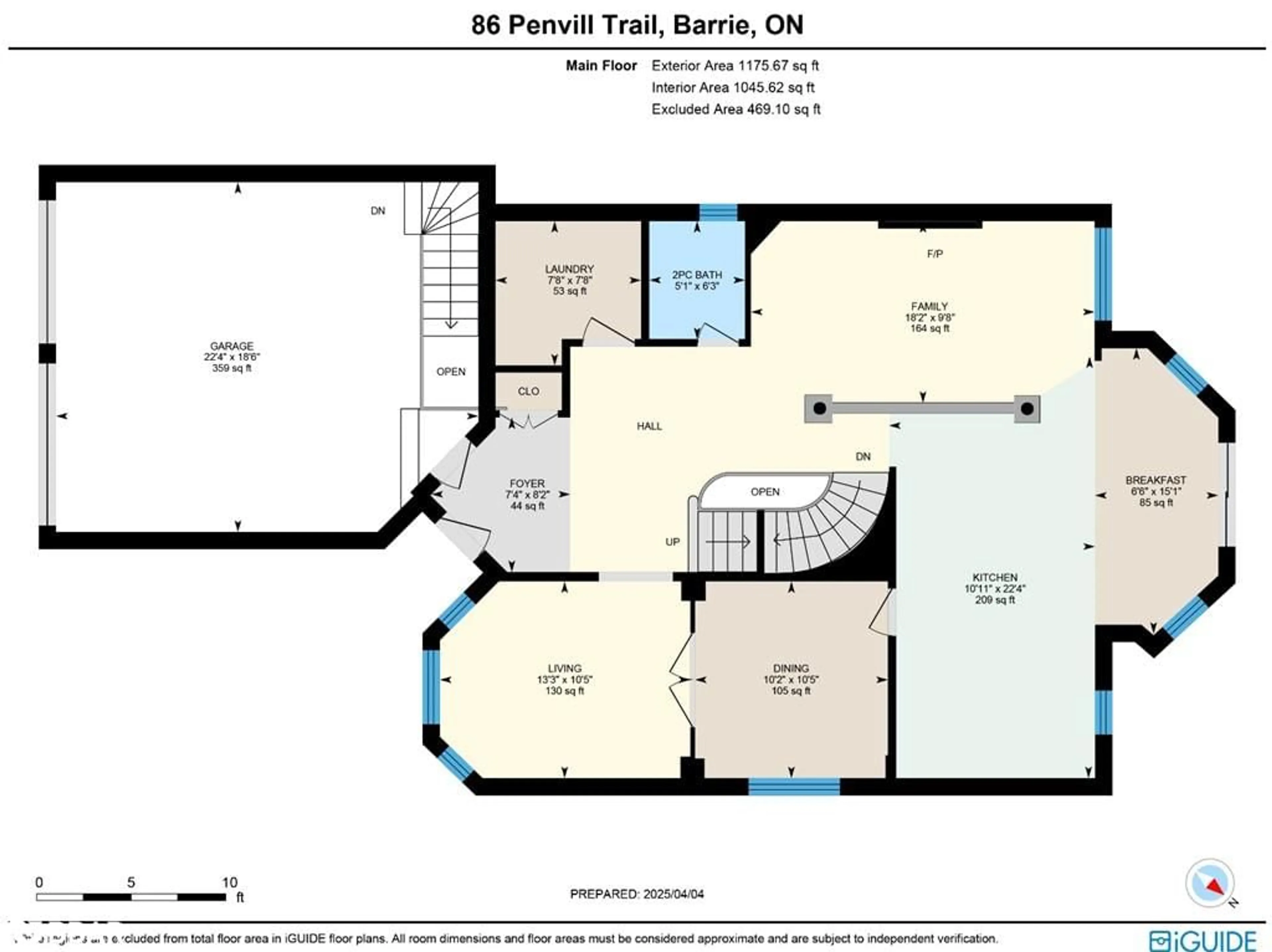 Floor plan for 86 Penvill Trail, Barrie Ontario L4N 5C5