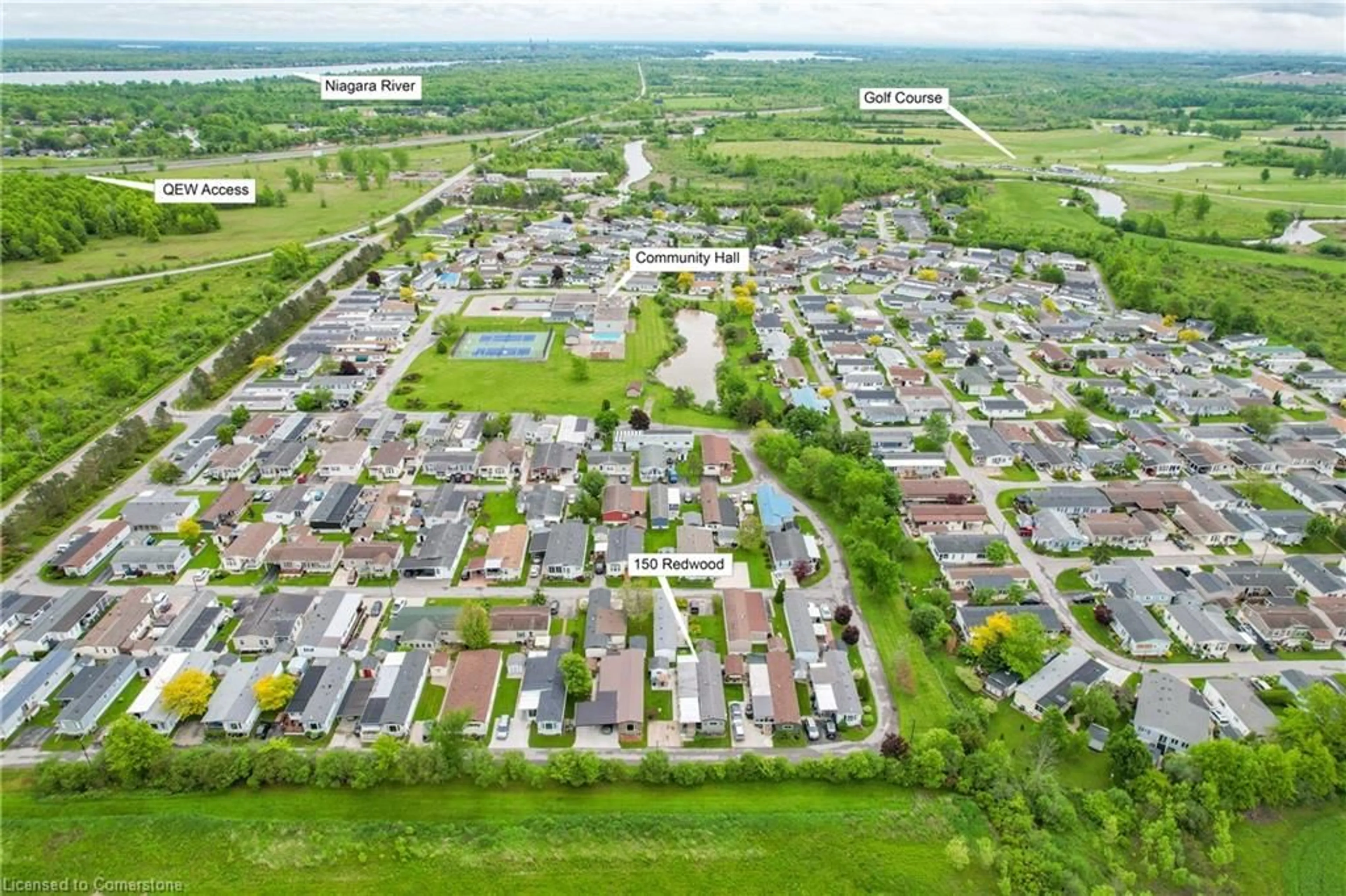 A pic from outside/outdoor area/front of a property/back of a property/a pic from drone, street for 3033 Townline Rd #150, Stevensville Ontario L0S 1S1
