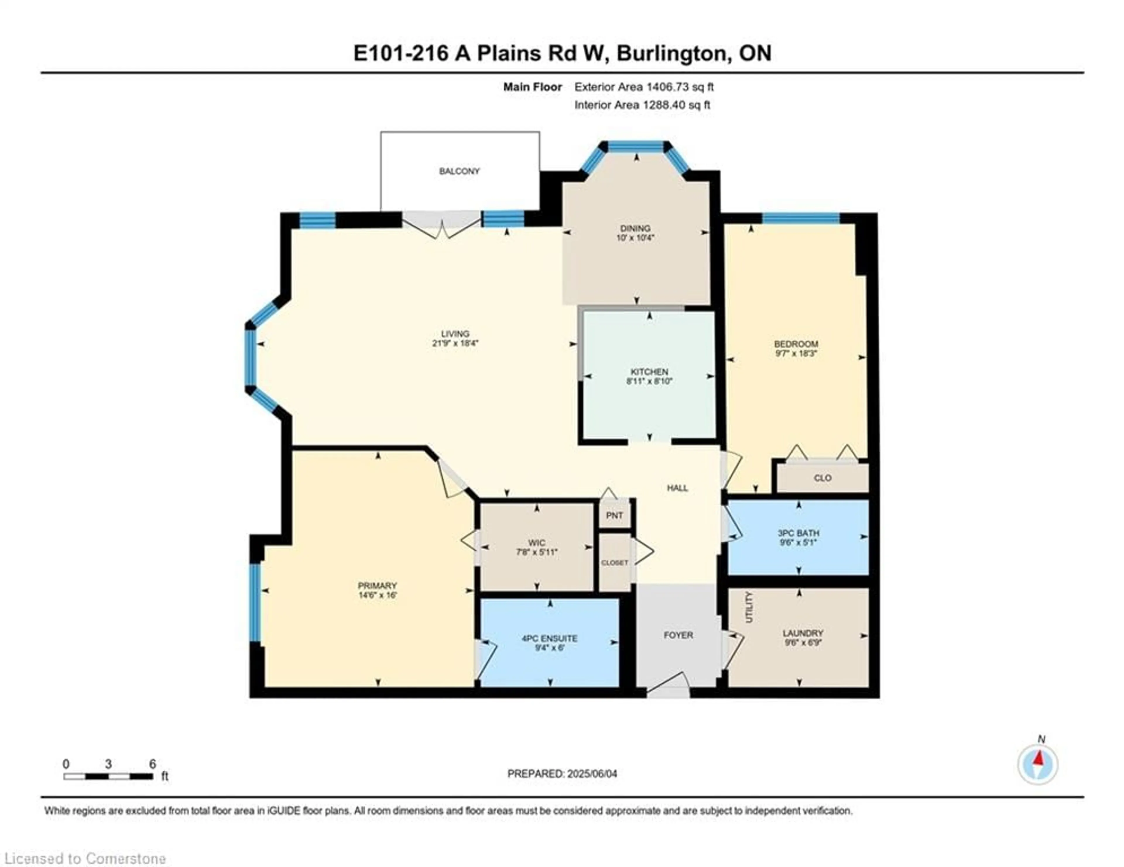 Floor plan for 216 E Plains Rd #101, Burlington Ontario L7T 4M3