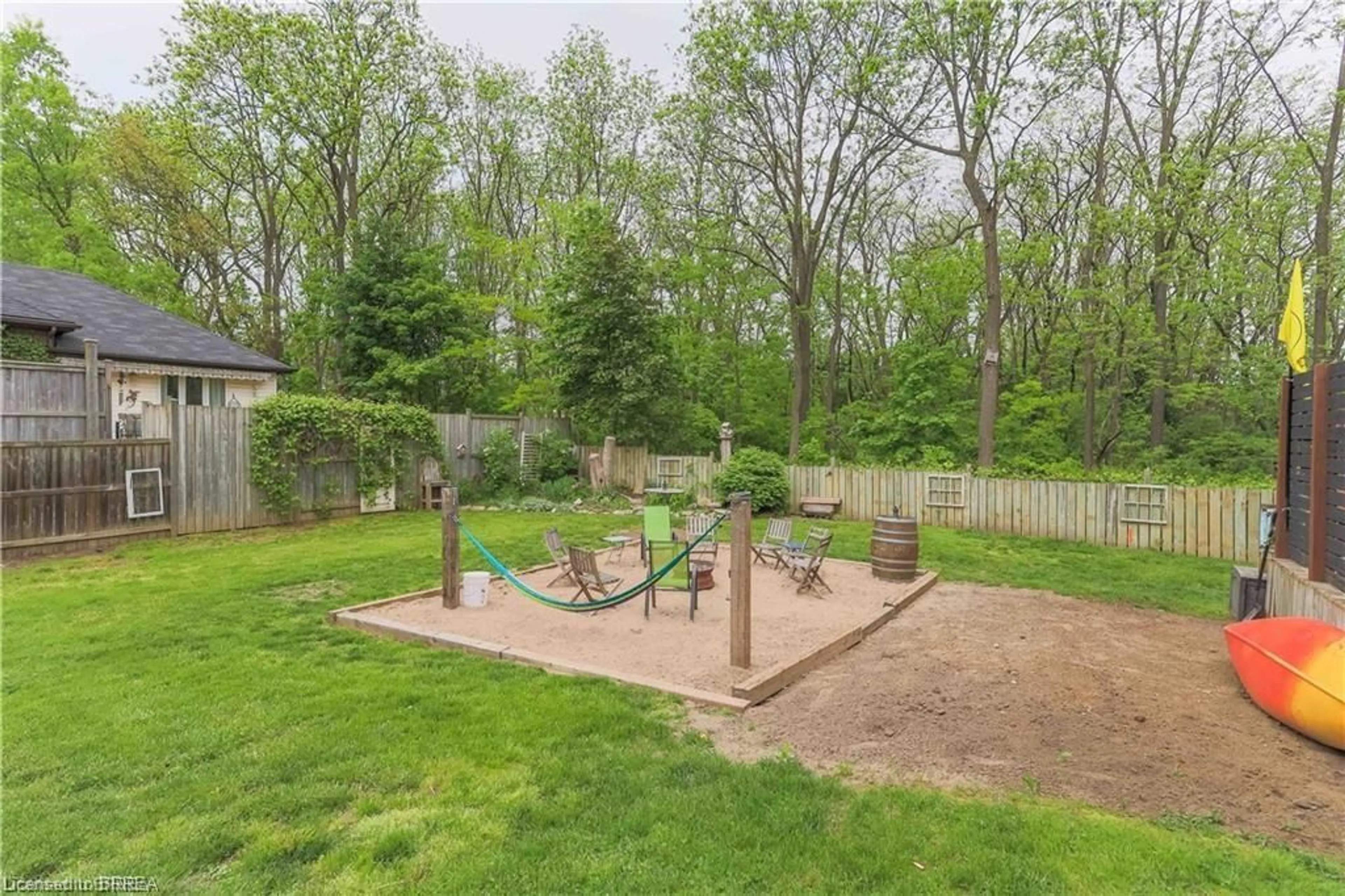 Patio, forest/trees view for 21 Robinson Ave, Brantford Ontario N3S 1J9