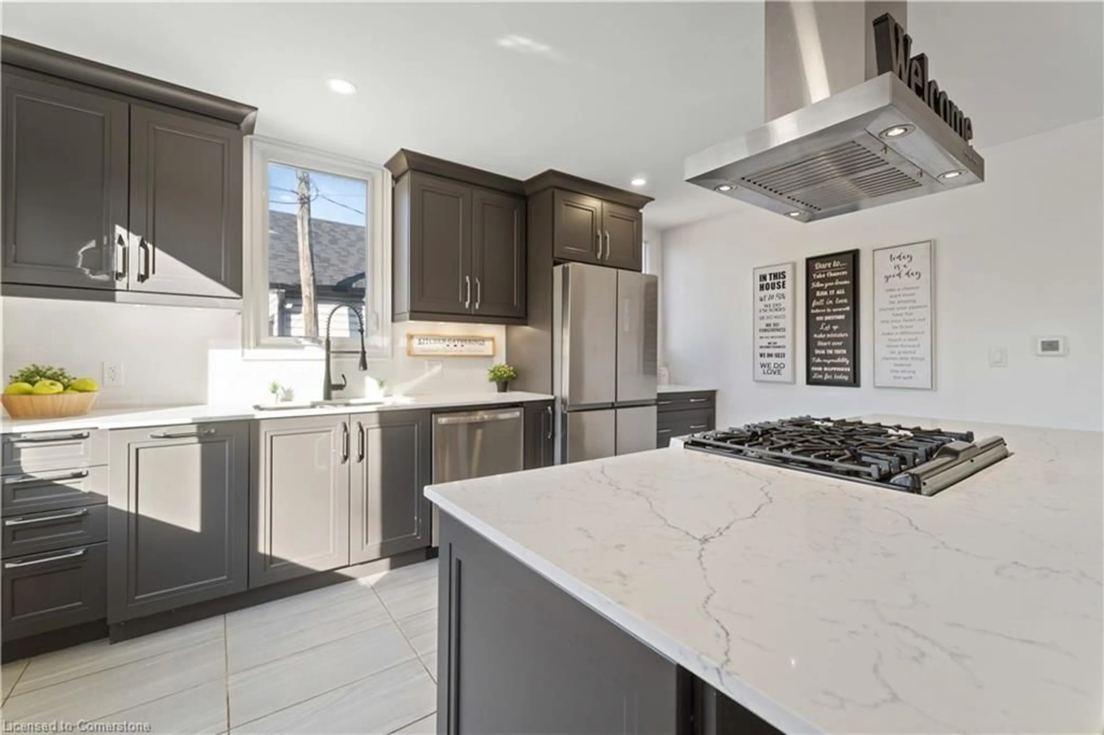 Contemporary kitchen, ceramic/tile floor for 599 Beach Blvd, Hamilton Ontario L8H 6X8