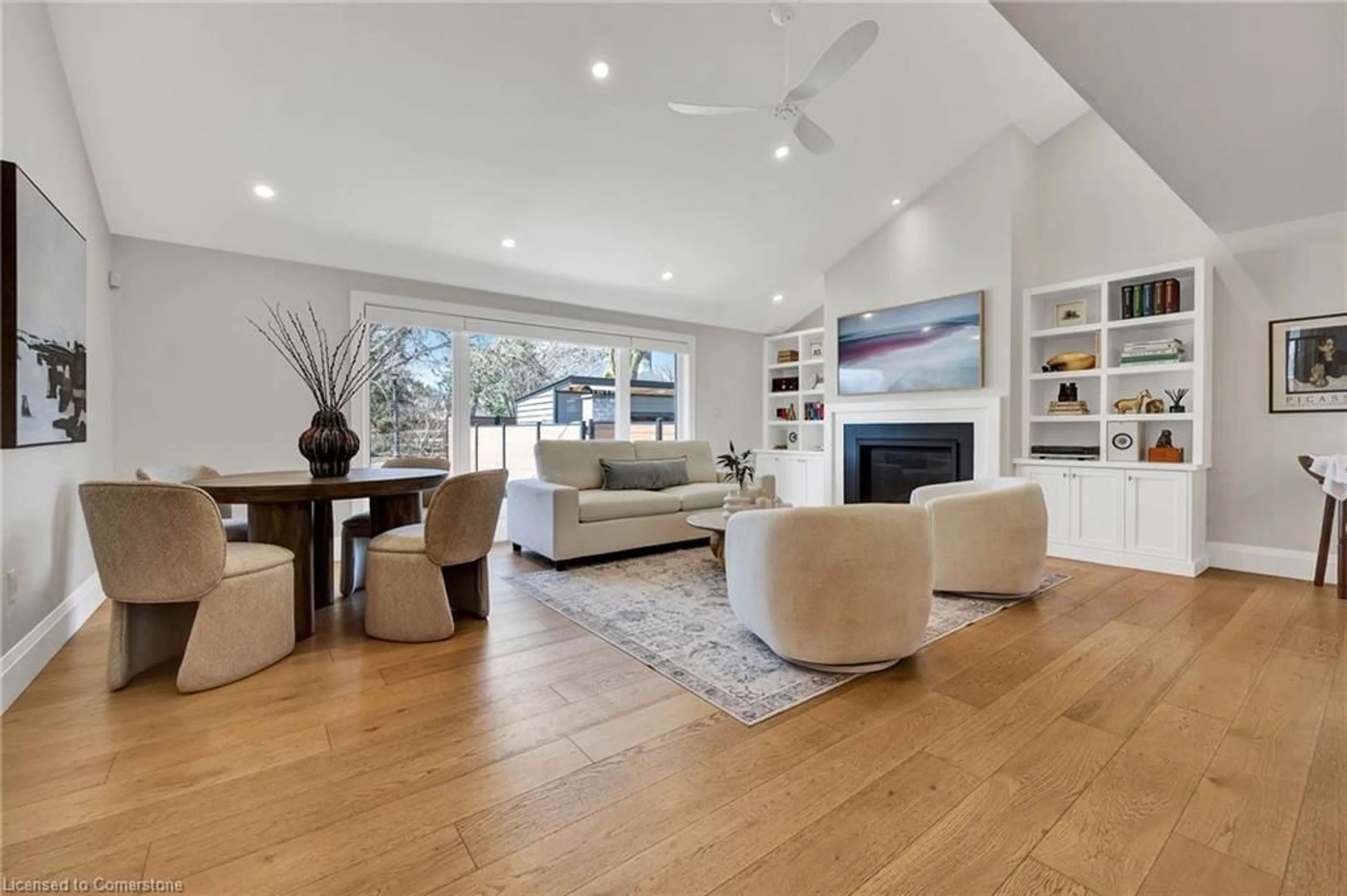 Living room with furniture, wood/laminate floor for 112 Aberdeen Rd, Kitchener Ontario N2M 2Y7