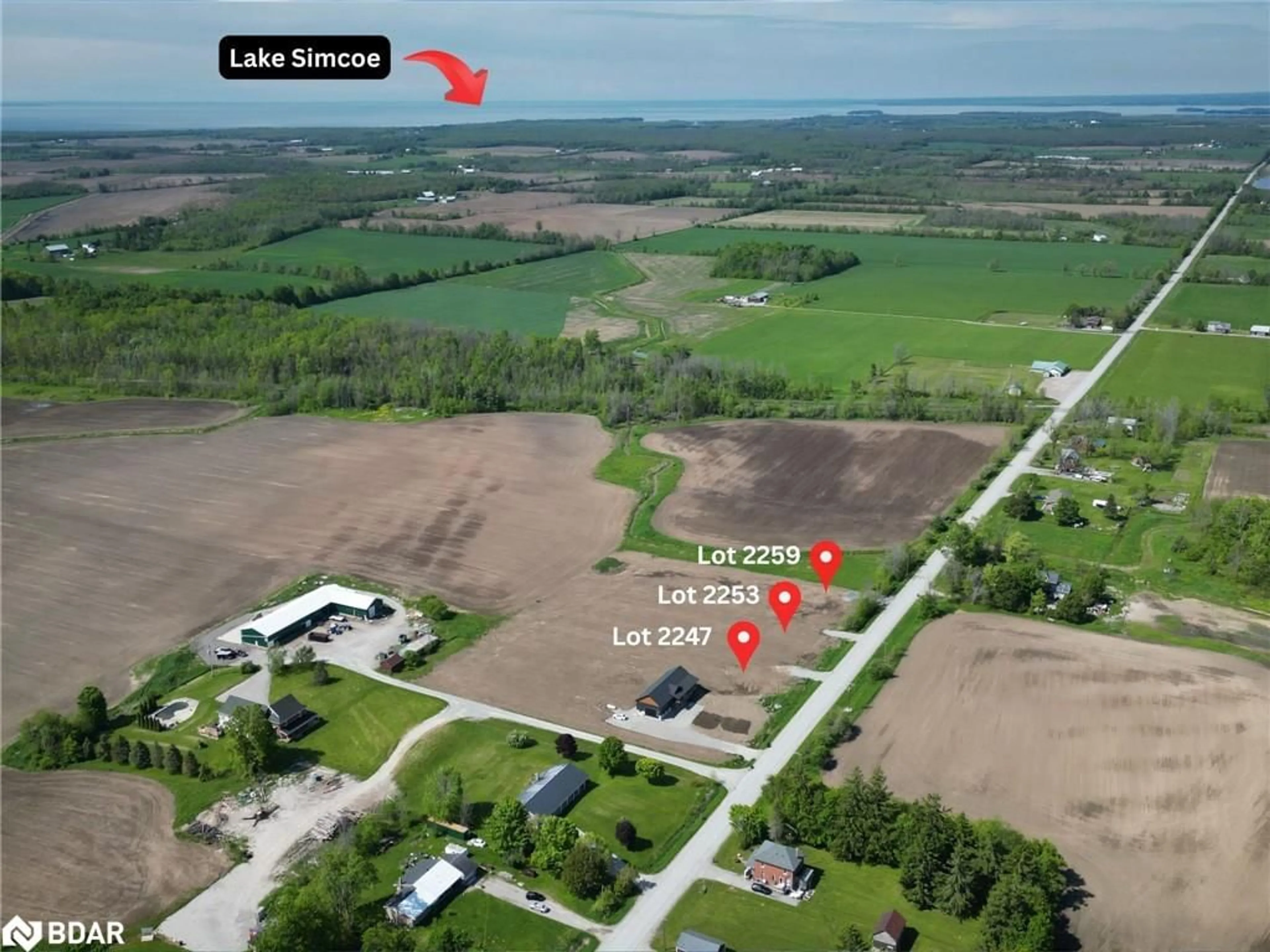 A pic from outside/outdoor area/front of a property/back of a property/a pic from drone, water/lake/river/ocean view for 2253 Concession 10 Rd, Udney Ontario L0K 2B0