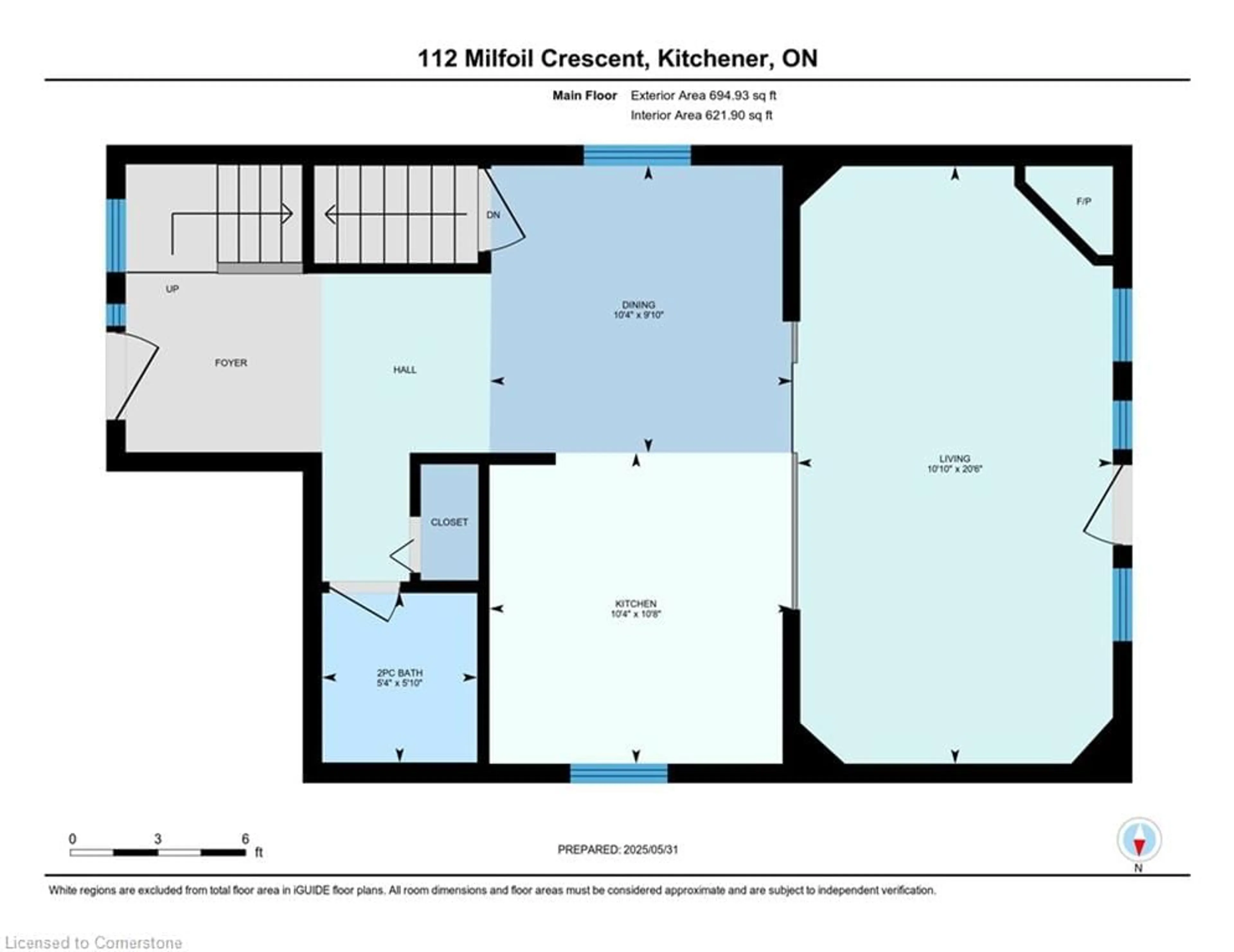 Floor plan for 112 Milfoil Cres, Kitchener Ontario N2E 3L3