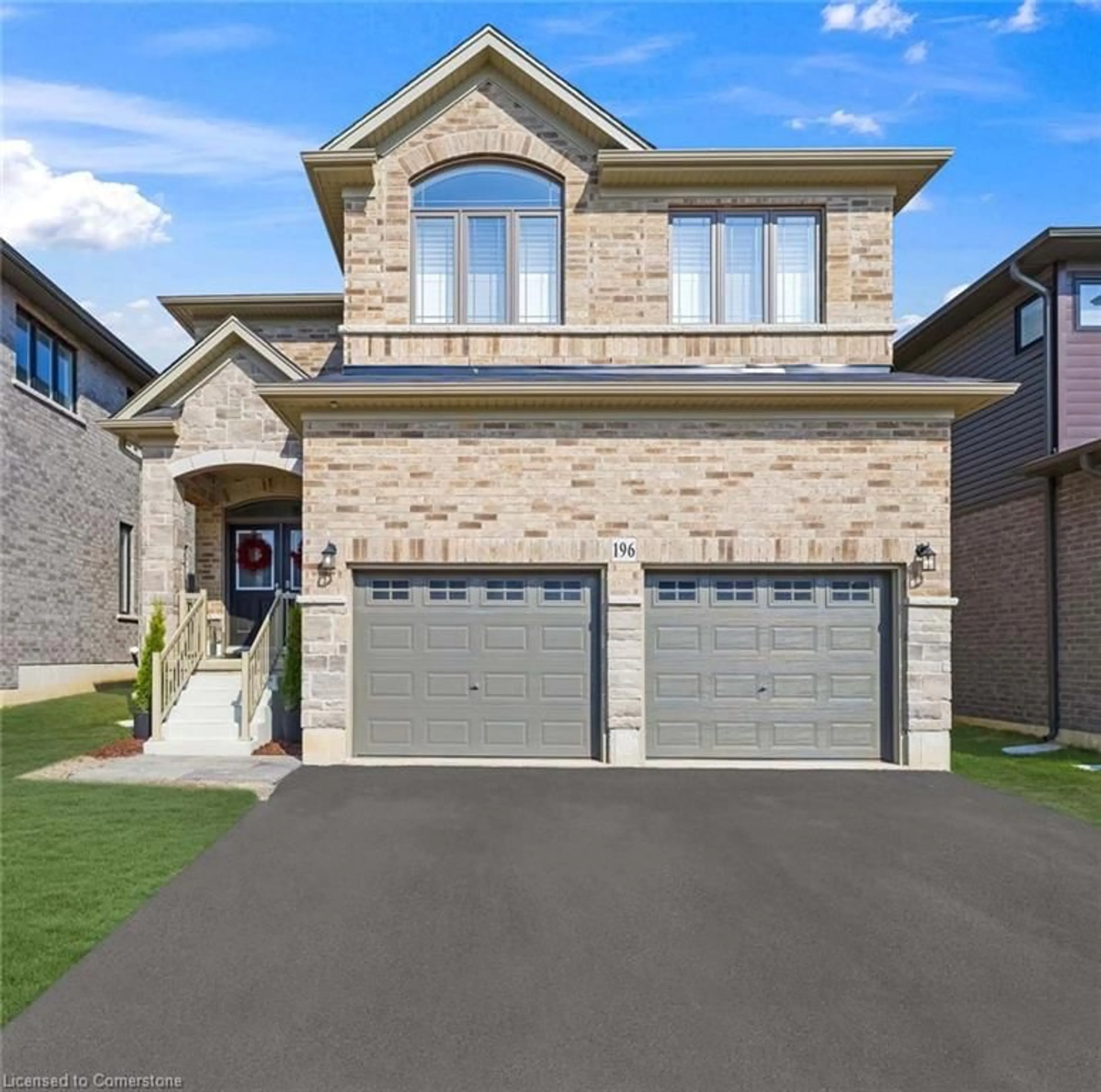 Home with brick exterior material, street for 196 Longboat Run West, Brantford Ontario N3T 0T1