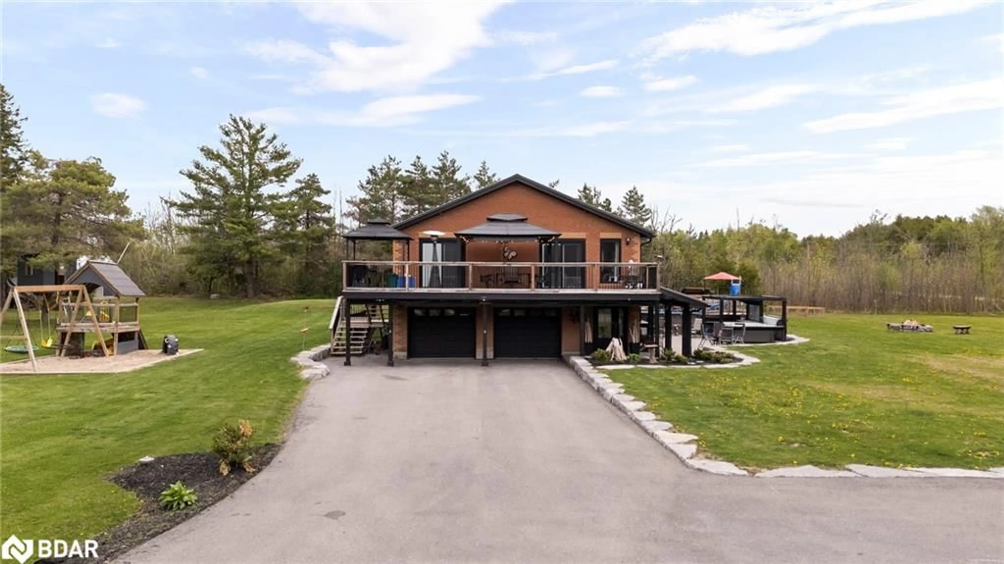 A pic from outside/outdoor area/front of a property/back of a property/a pic from drone, water/lake/river/ocean view for 48 Campbell Beach Rd, Brechin Ontario L0K 1B0