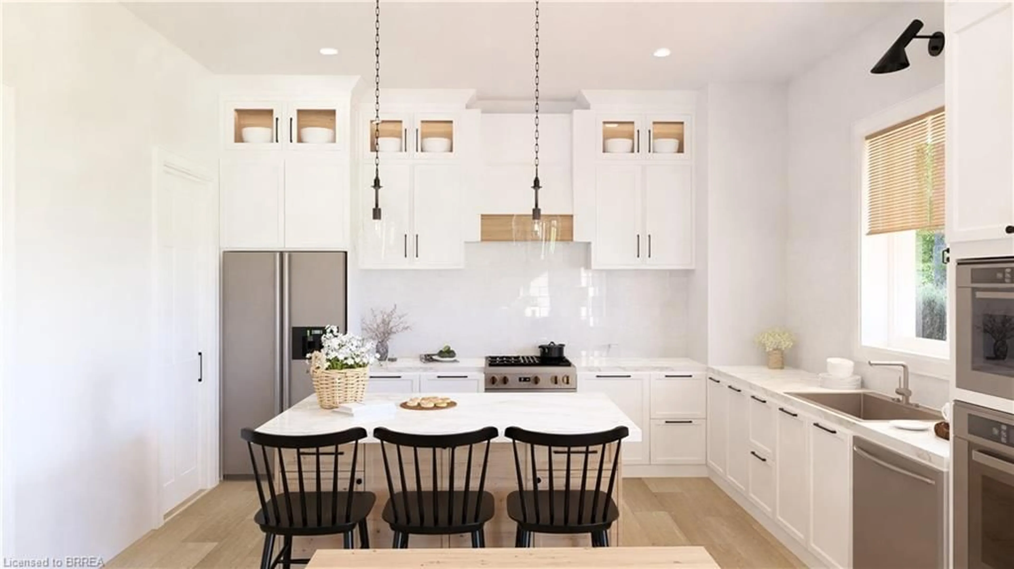 Contemporary kitchen, ceramic/tile floor for 104 Oak Ave, Paris Ontario N3K 0J6