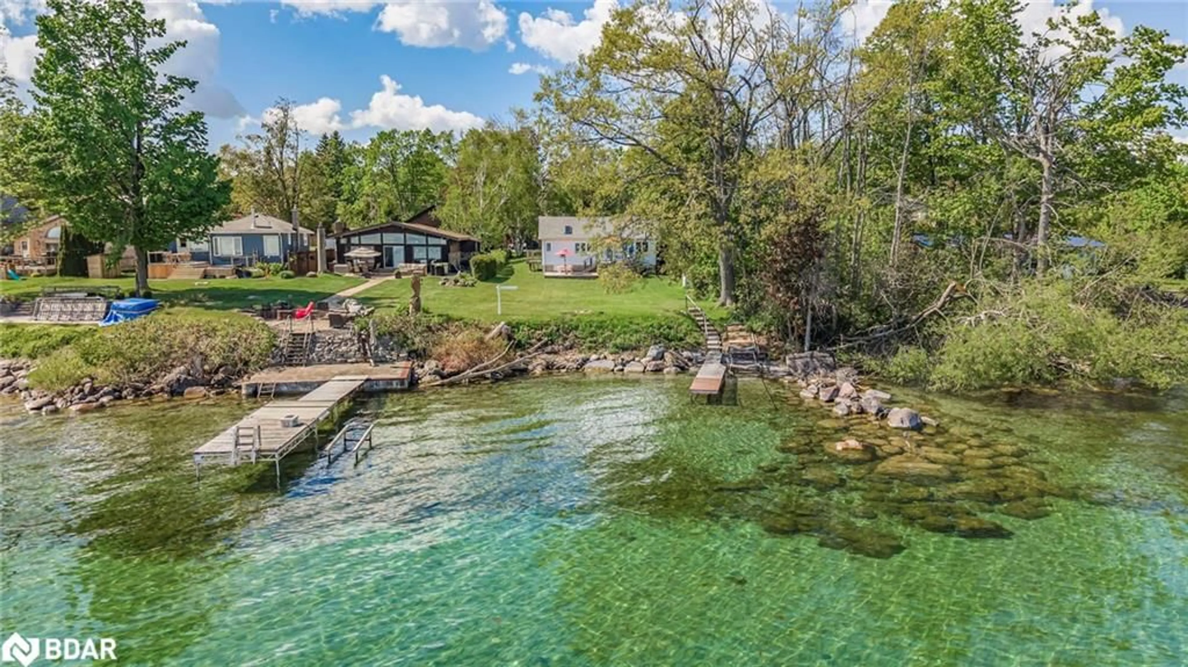 A pic from outside/outdoor area/front of a property/back of a property/a pic from drone, water/lake/river/ocean view for 1 Greenwood Forest Rd, Oro-Medonte Ontario L0L 2E0