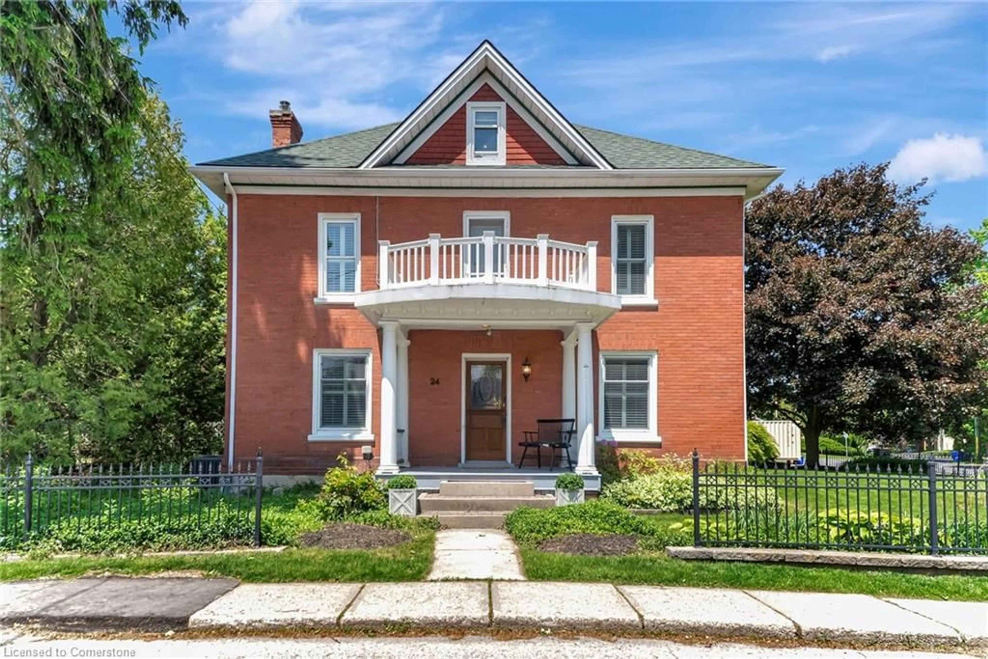 Home with brick exterior material, street for 24 Hall St, Ayr Ontario N0B 1E0