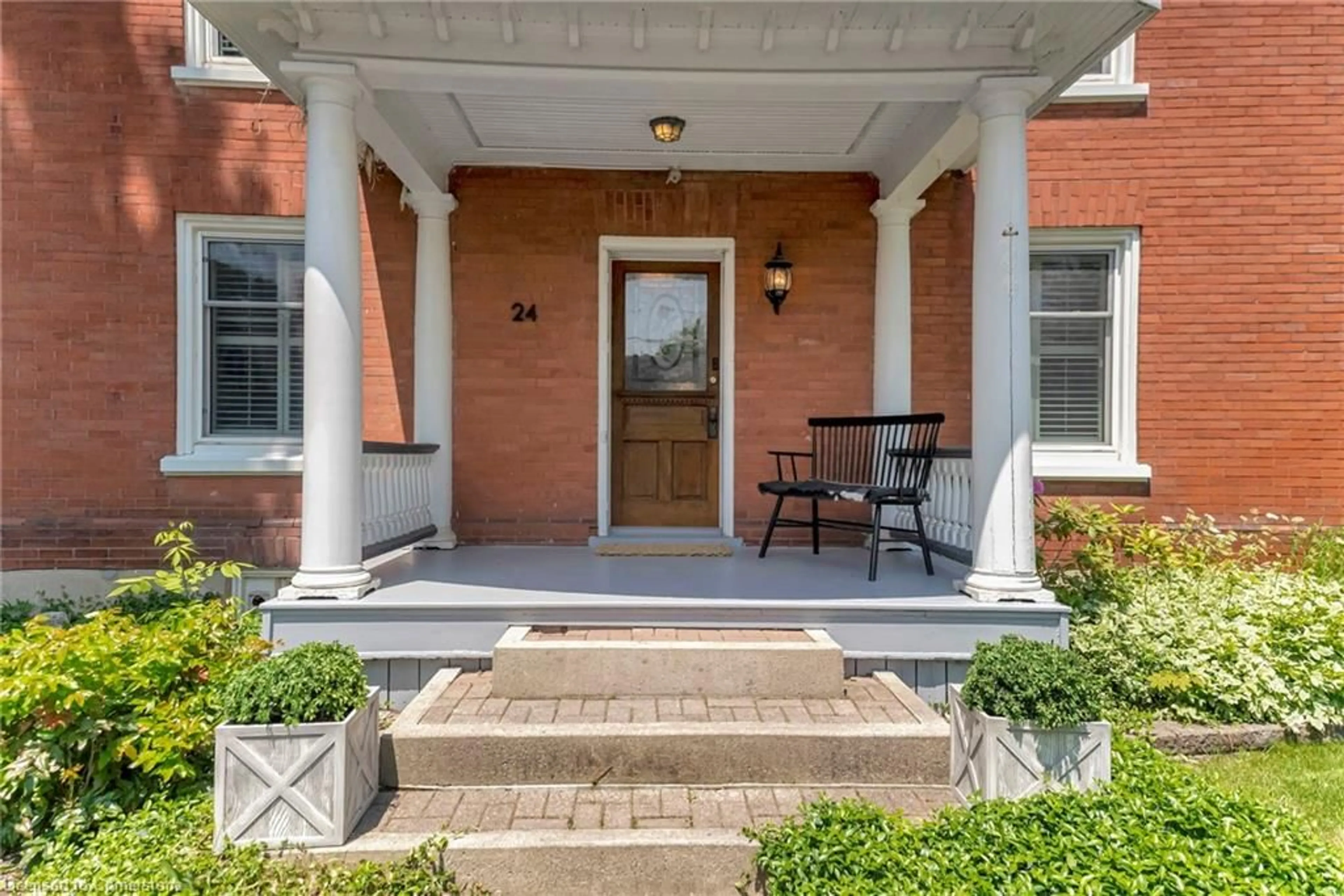 Home with brick exterior material, street for 24 Hall St, Ayr Ontario N0B 1E0