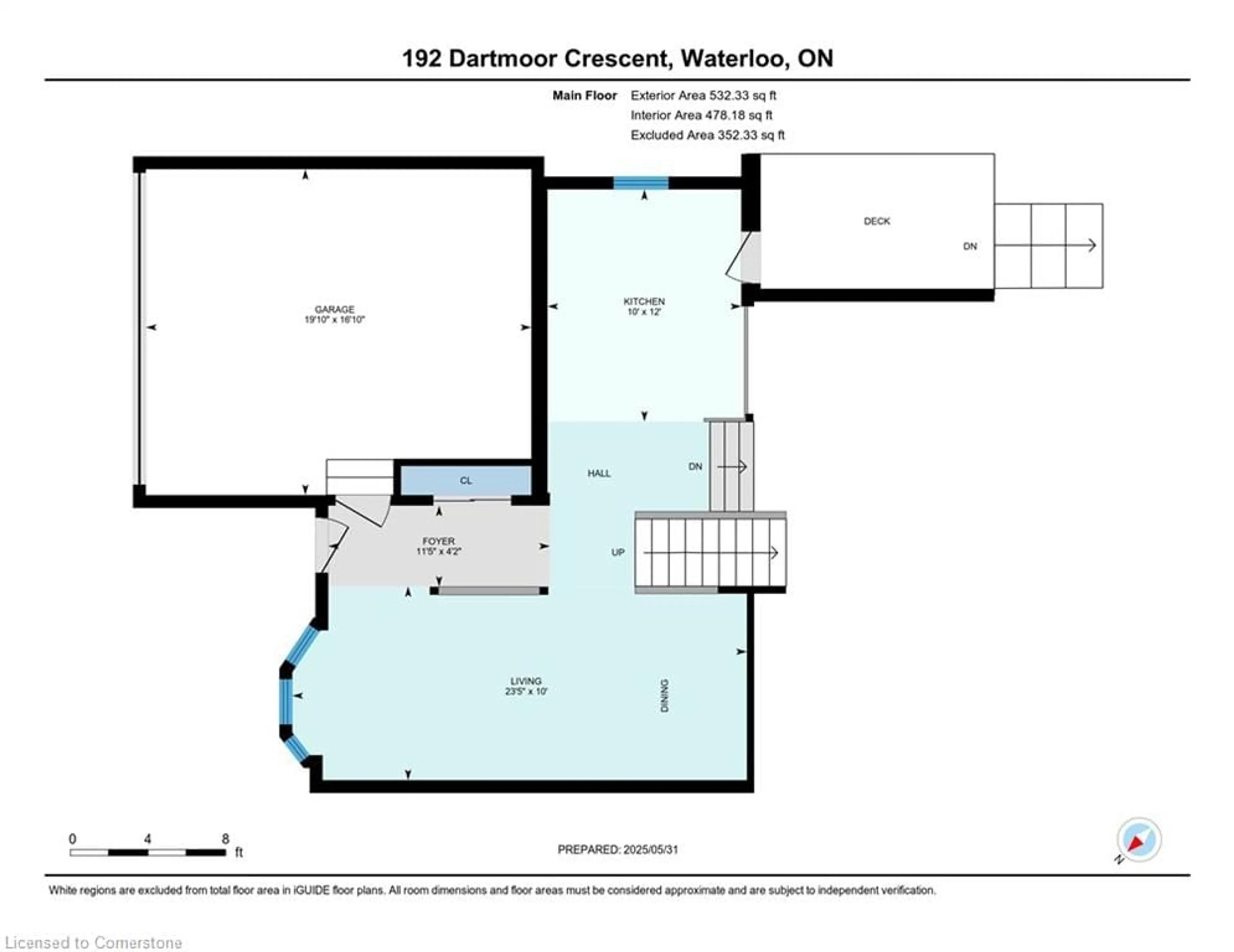 Floor plan for 192 Dartmoor Cres, Waterloo Ontario N2K 3S8