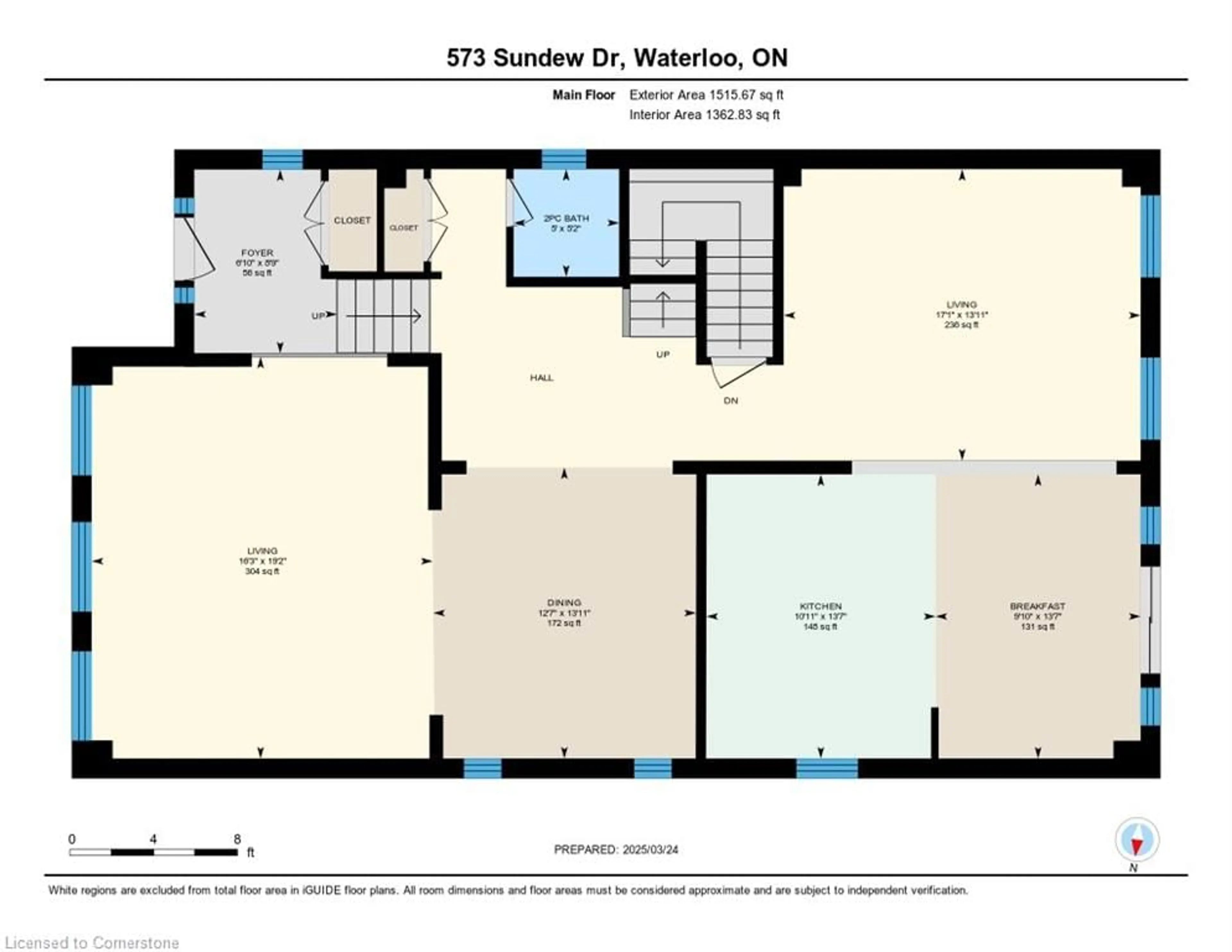 Floor plan for 573 Sundew Dr, Waterloo Ontario N2V 0B9