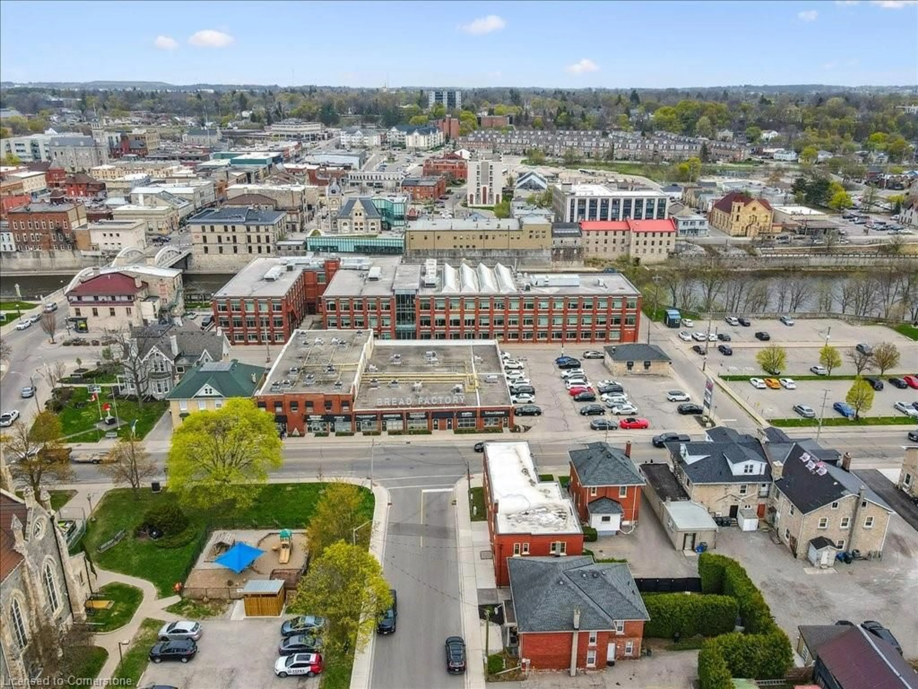 A pic from outside/outdoor area/front of a property/back of a property/a pic from drone, city buildings view from balcony for 7 Salisbury Ave, Cambridge Ontario N1S 1H7