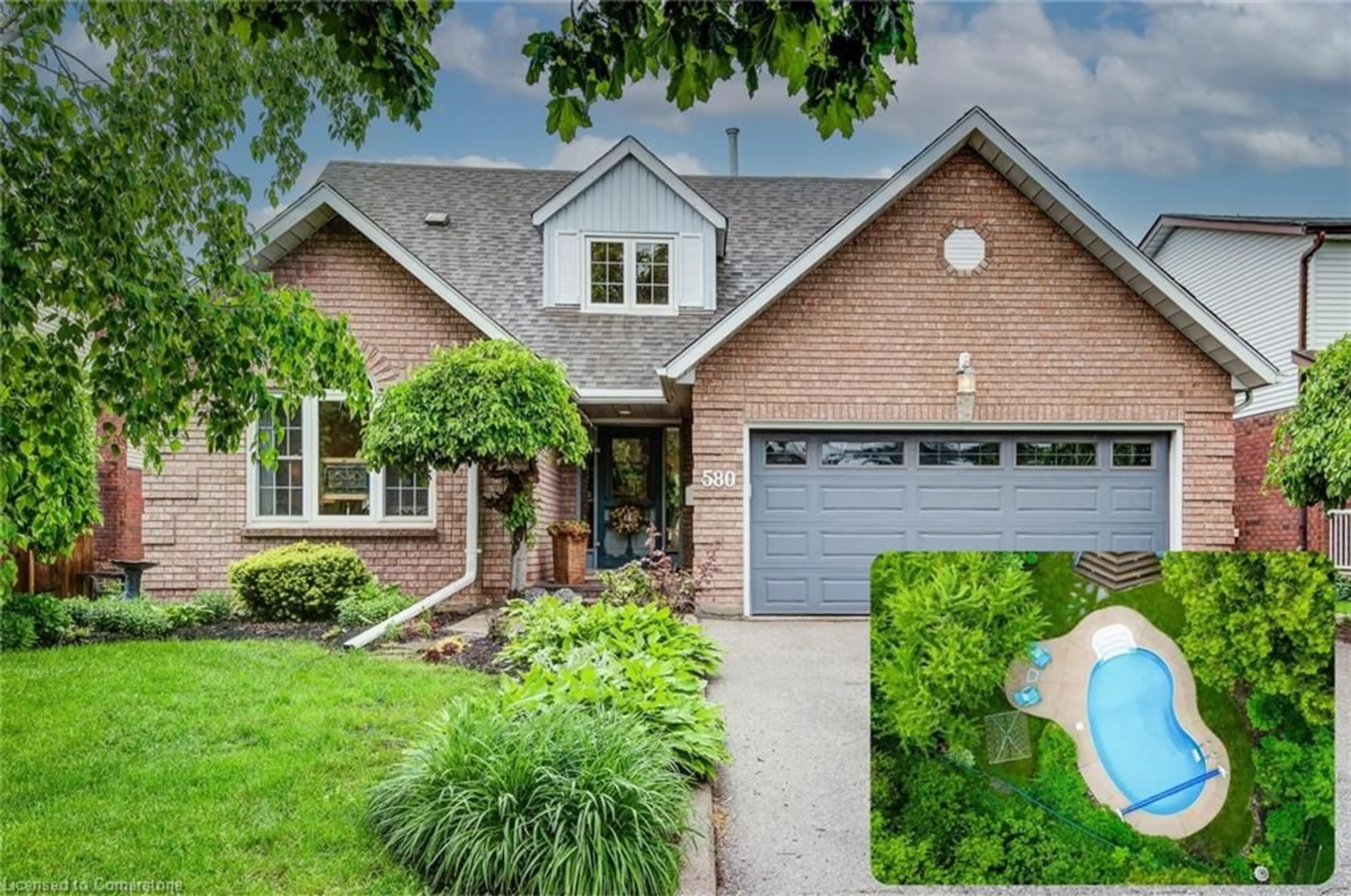 Home with brick exterior material, street for 580 Hallmark Dr, Waterloo Ontario N2K 3P2
