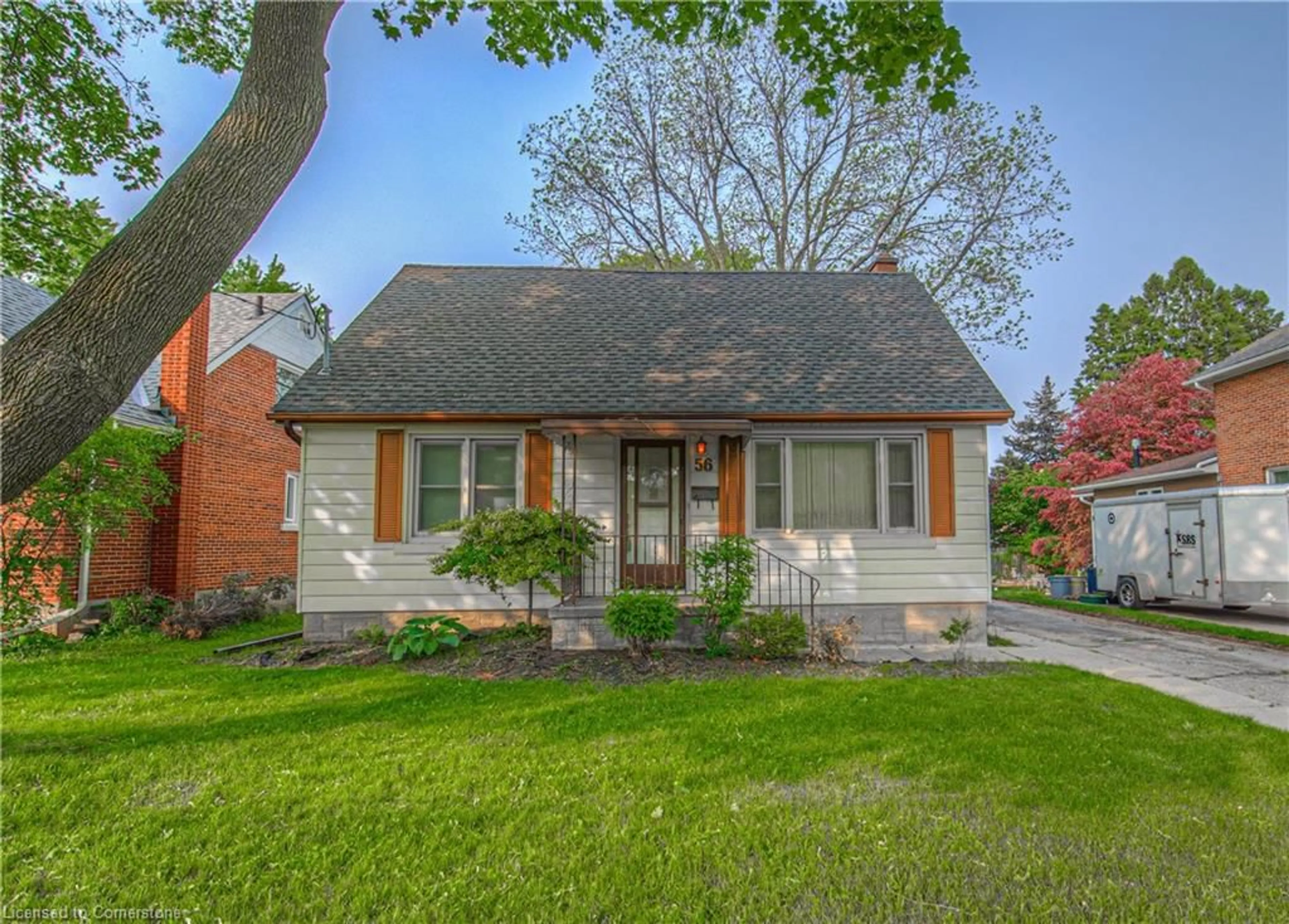 Home with brick exterior material, street for 56 Roslin Ave, Waterloo Ontario N2L 2G8