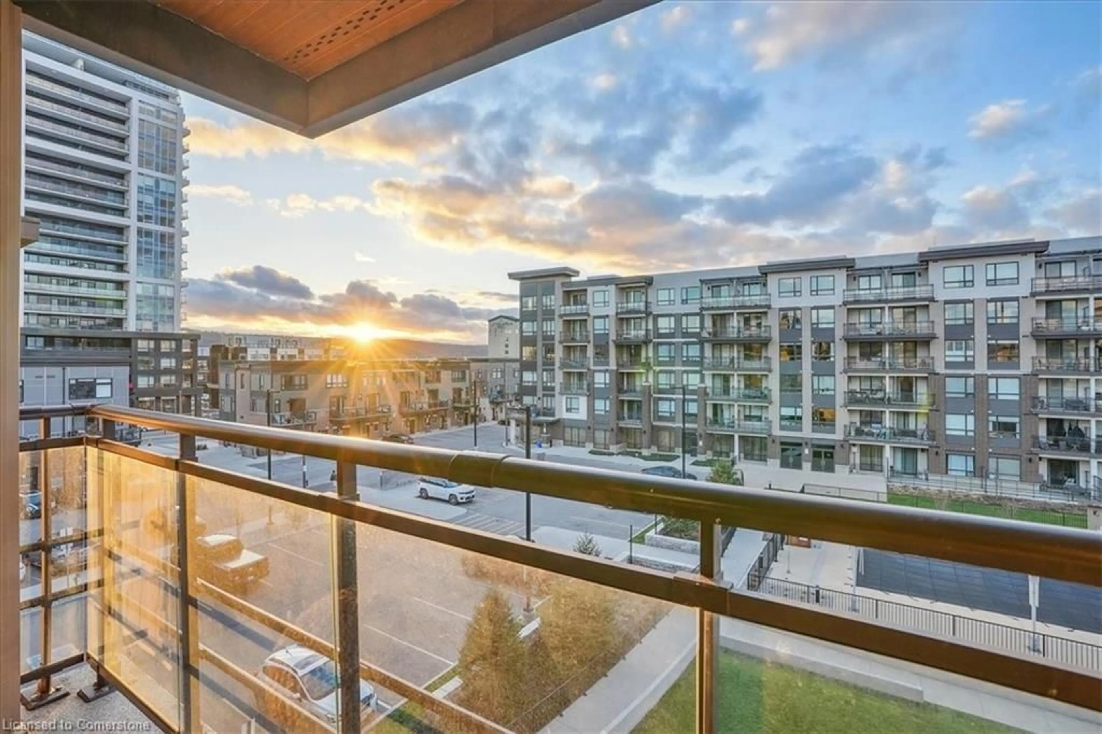 Balcony in the apartment, city buildings view from balcony for 10 Esplanade Lane Lane #418, Grimsby Ontario L3M 0H1