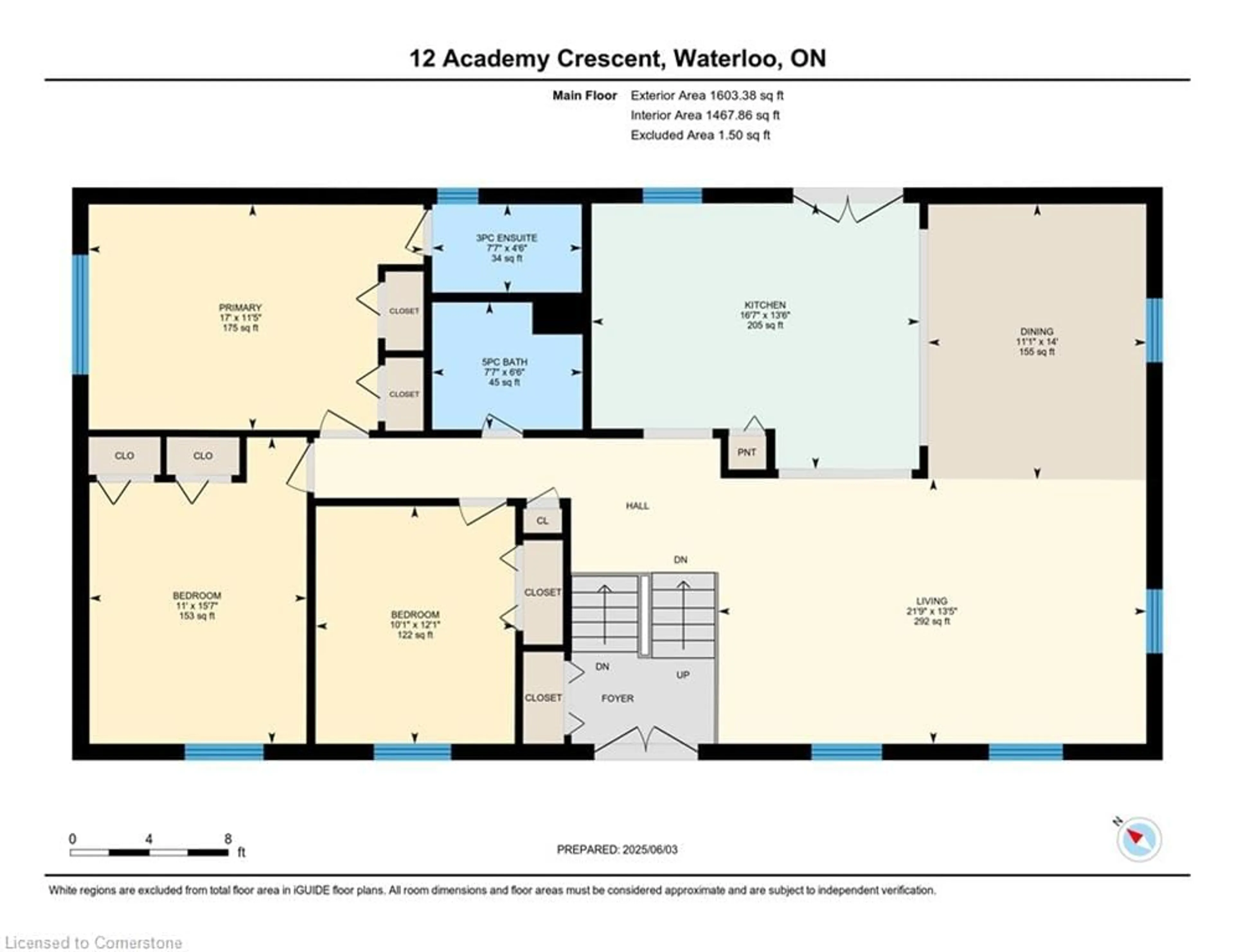 Floor plan for 12 Academy Cres, Waterloo Ontario N2L 5H7