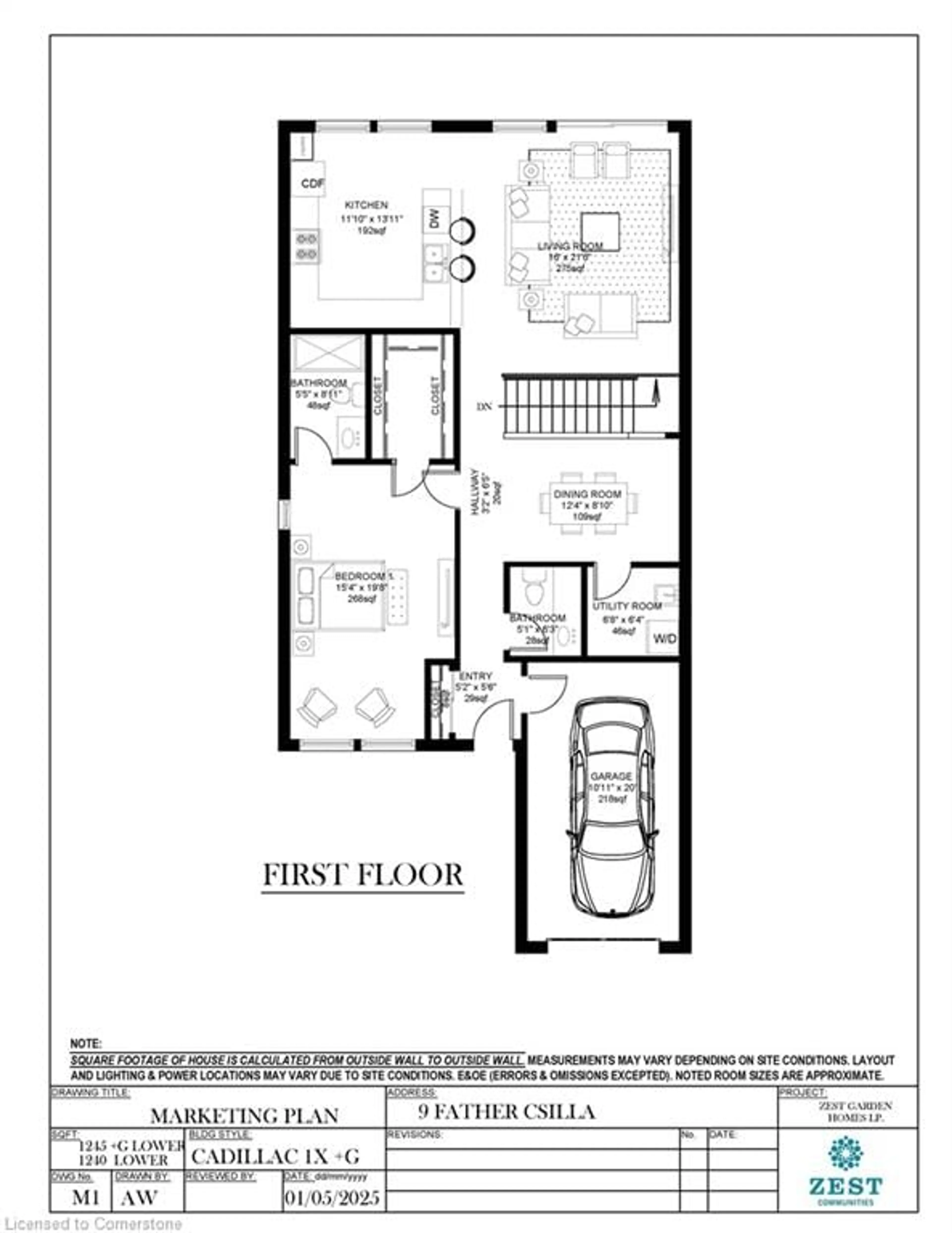 Floor plan for 9 Father Csilla Terr, Hamilton Ontario L9B 2L9